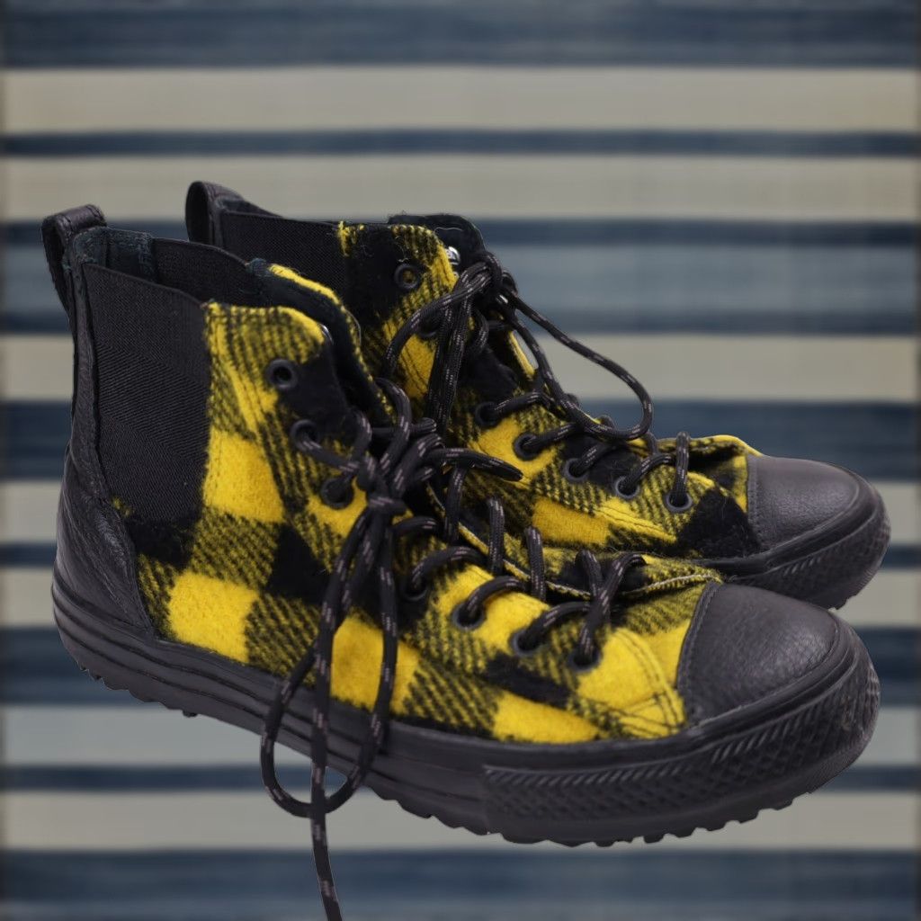 Converse VINTAGE Converse x Woolrich Womens 9 Wool High Top Sneakers Yellow Sneaker Womens 9 Yellow 90s? Size M / US 6-8 / IT 42-44 - 1 Thumbnail