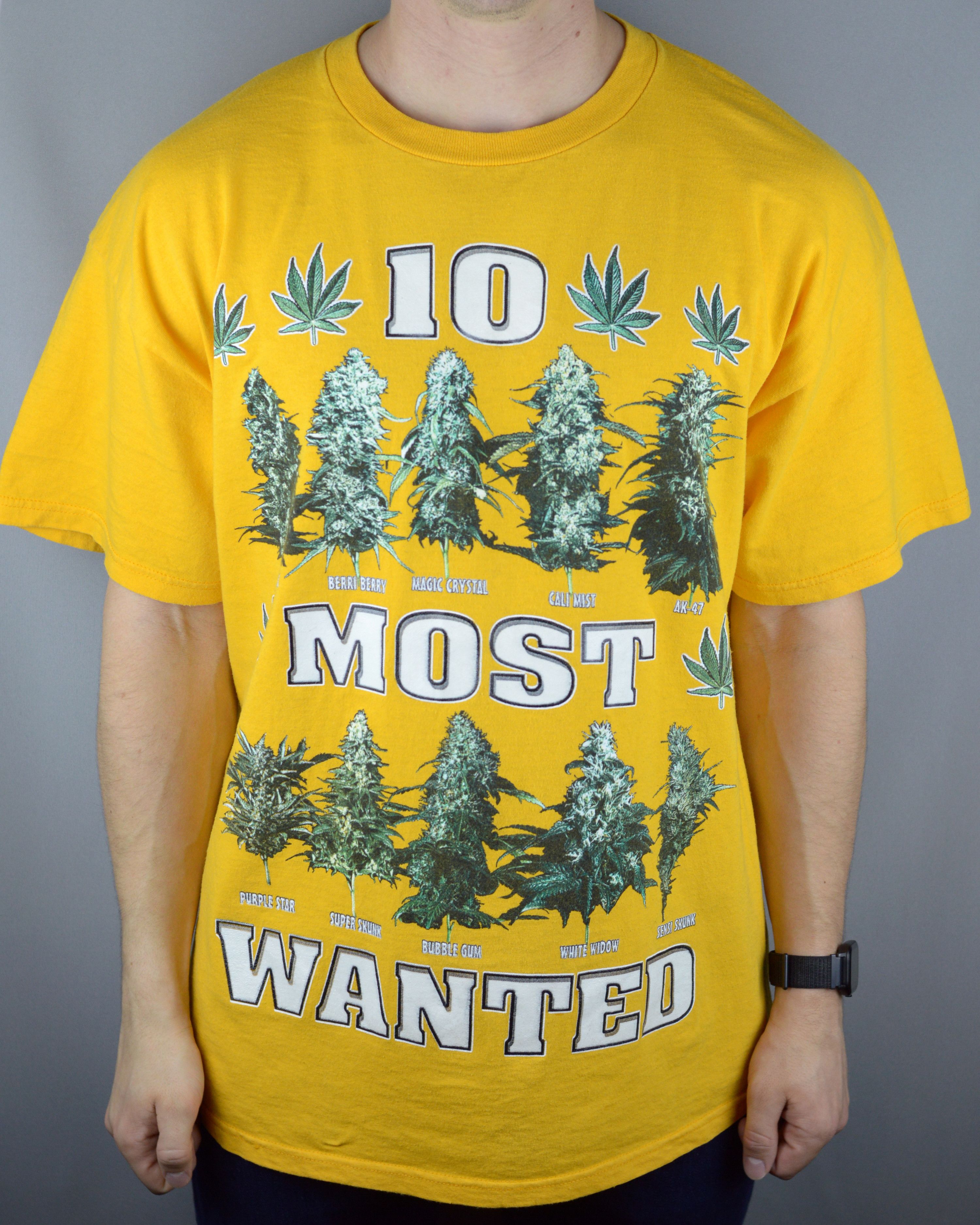 Vintage Vintage 10 most wanted marijuana pot 420 stoner t shirt Size US XL / EU 56 / 4 - 1 Thumbnail