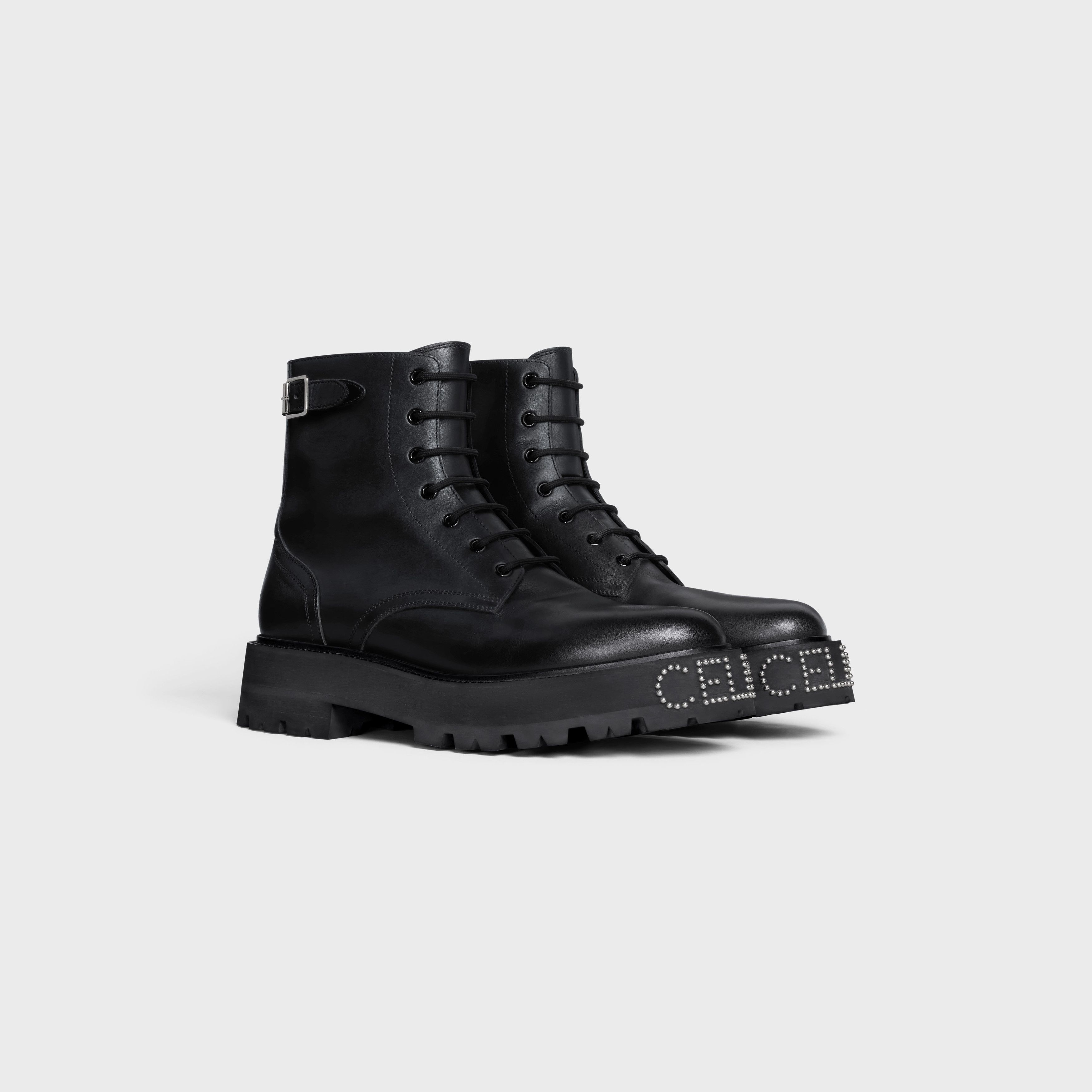 Celine o1bcso1str0824 Bulky Lace-up Boots in Black Size US 6 / EU 39 - 2 Thumbnail