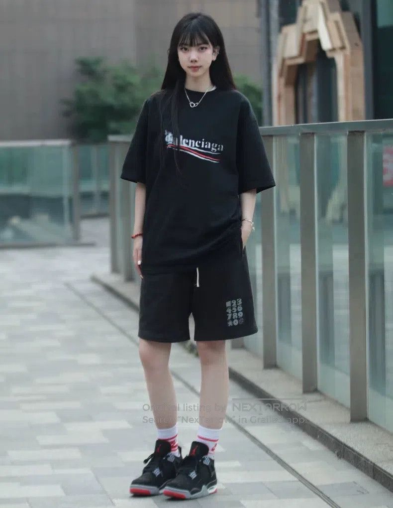 Balenciaga Balenciaga Black dissolved Coca-Cola striped logo short-sl Size US XS / EU 42 / 0 - 2 Thumbnail