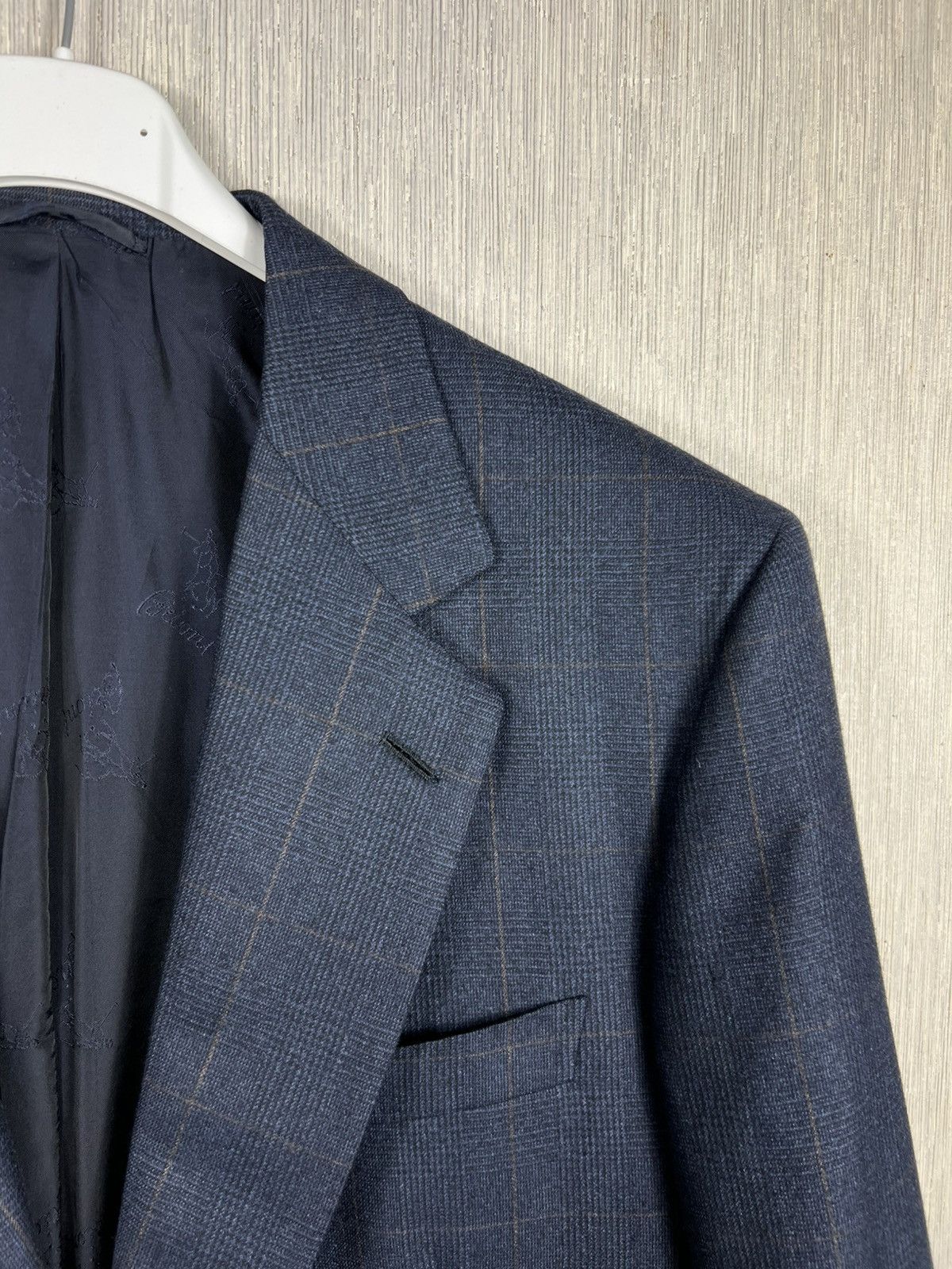 Brioni Brioni per Arabelli wool checked navy blazer jacket luxury Size 54R - 7 Thumbnail