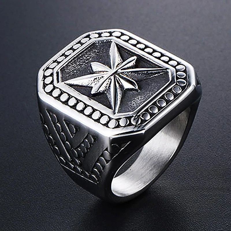 Jewelry Vintage Heavy Metal North Star Signet Ring Size ONE SIZE - 2 Thumbnail