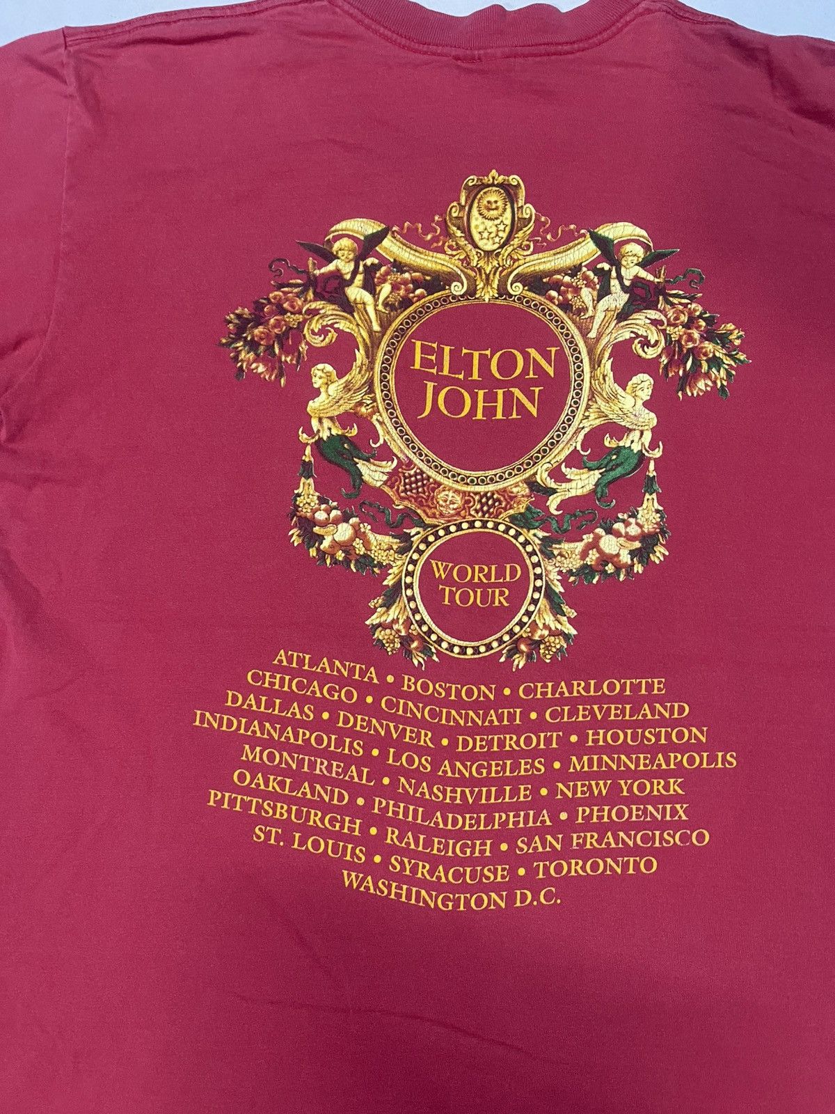 Band Tees × Versace × Vintage 🔥HOT🔥VINTAGE 90S ELTON JOHN WORLD TOUR TEE VERY RARE Size US L / EU 52-54 / 3 - 9 Thumbnail