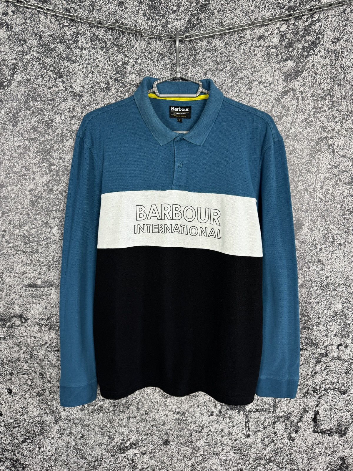 Barbour Barbour International Long Sleeve Polo Shirt Colorblock Logo Size US XL / EU 56 / 4 - 1 Thumbnail