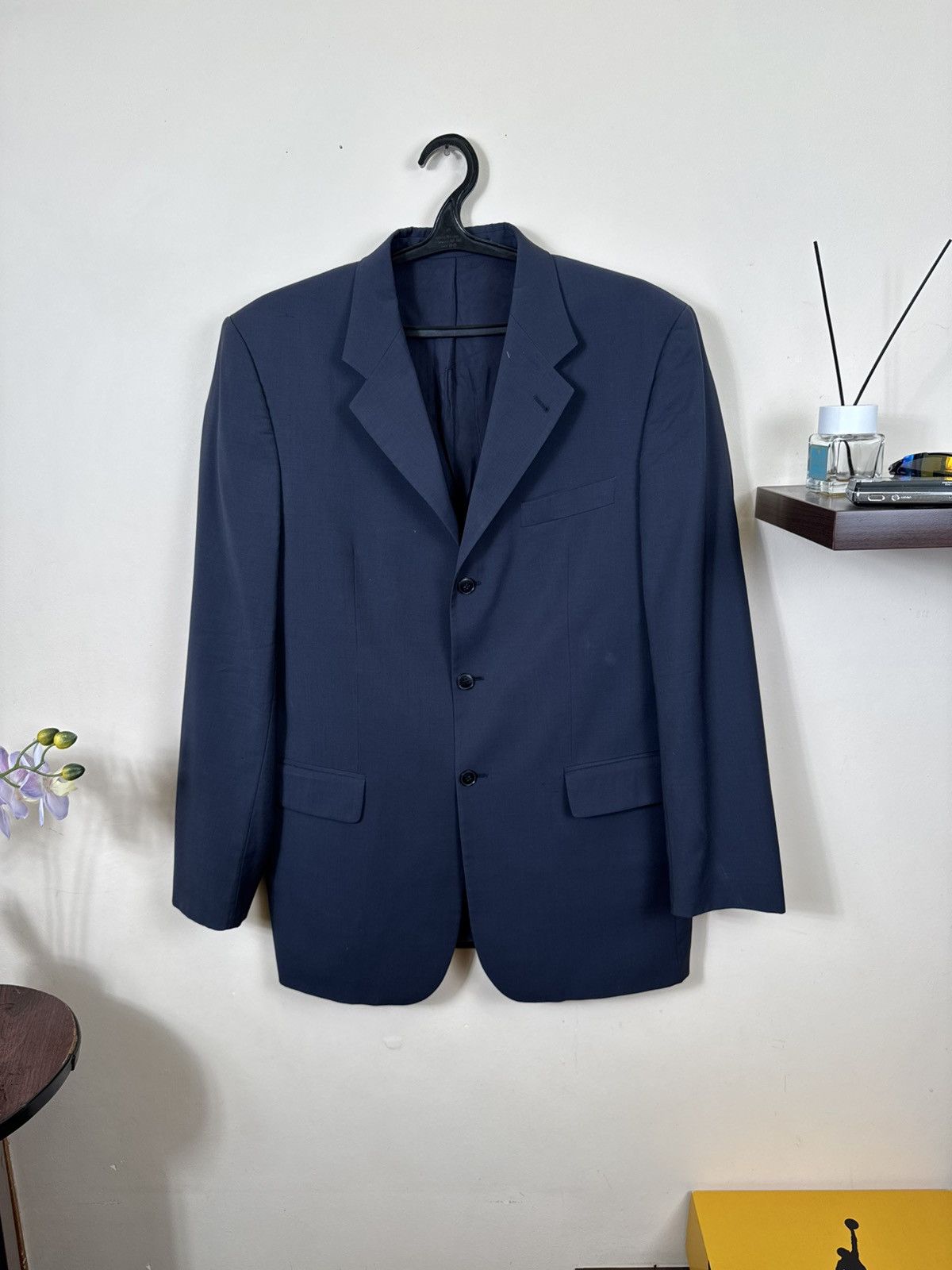 Yves Saint Laurent Vintage Yves Saint Laurent Costume Blue YSL Blazer Jacket Size 50R - 2 Thumbnail