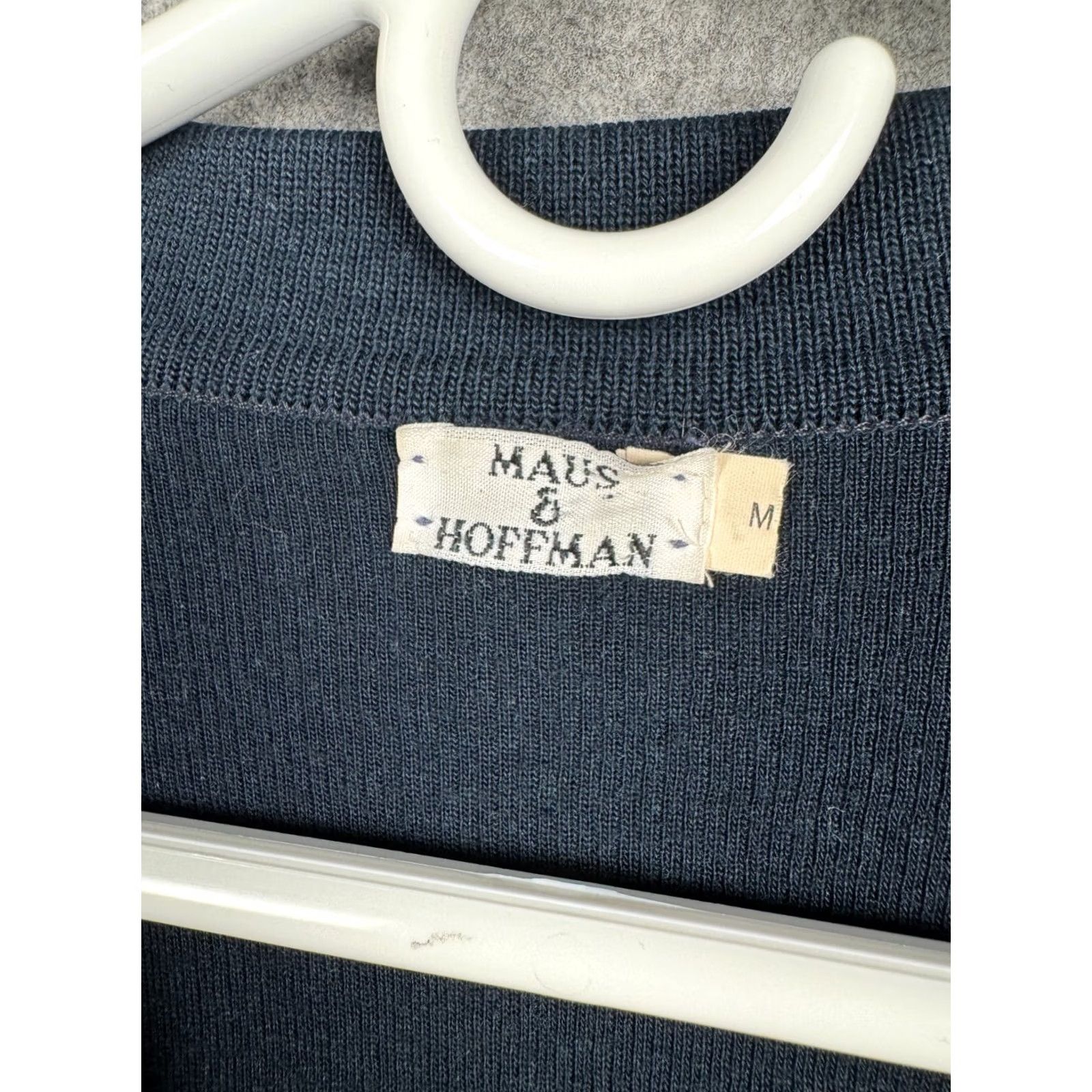 Vintage Maus & Hoffman Cardigan Women's Medium Blue 100% Wool 4-Button Size M / US 6-8 / IT 42-44 - 6 Thumbnail