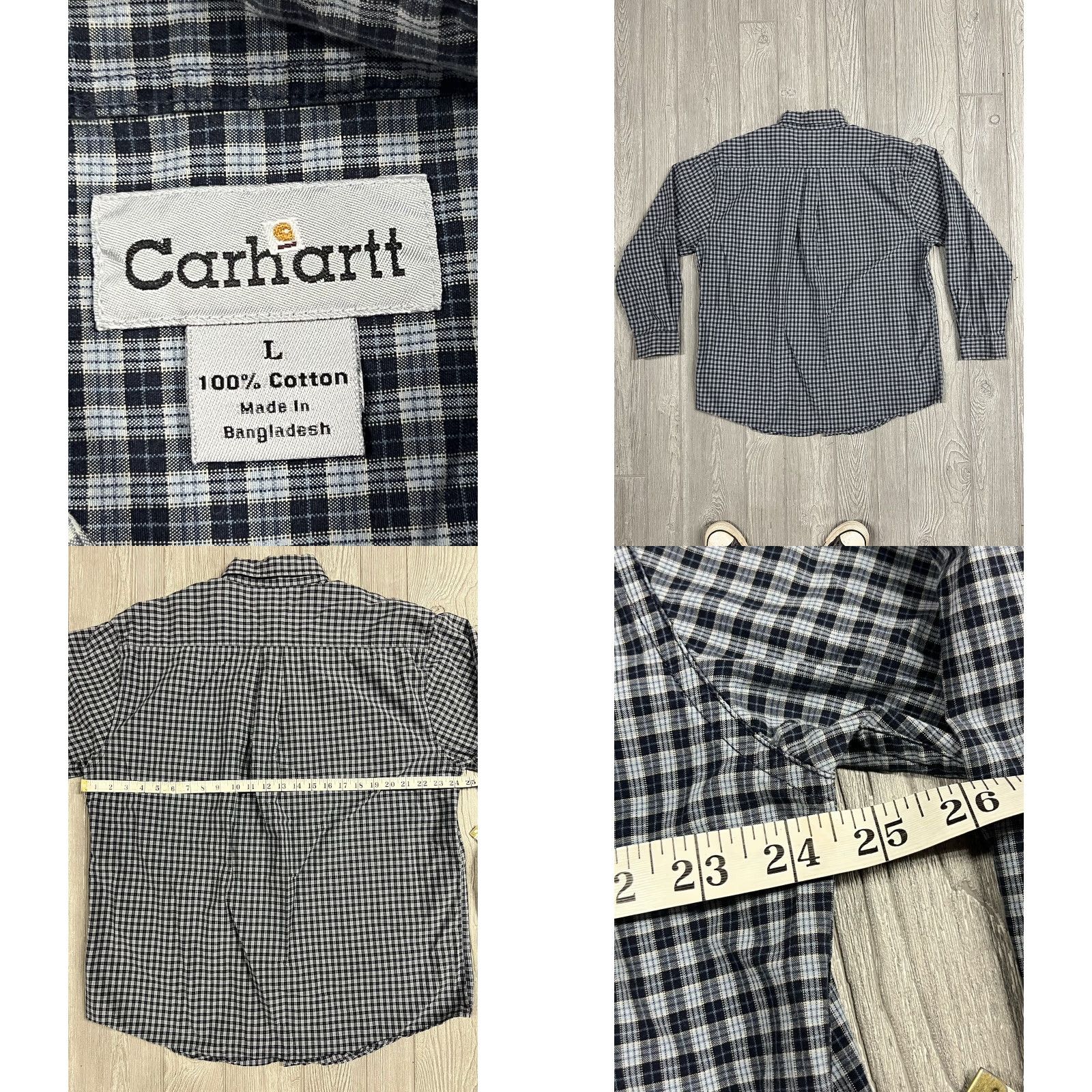 Carhartt Carhartt Shirt Men’s L Check Plaid Long Sleeve Button Down Navy Work Casual Size US L / EU 52-54 / 3 - 8 Thumbnail