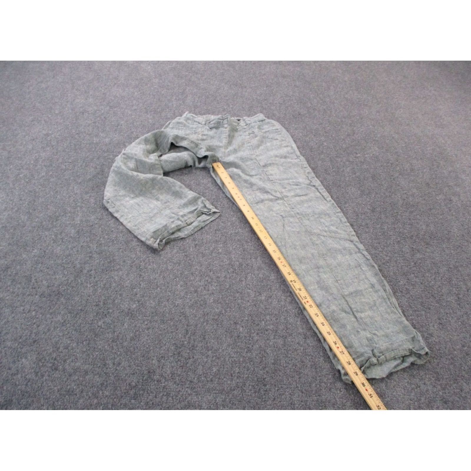 FLAX FLAX Linen Joggers Womens XS Petite Green Blue Wide-Leg Lightweight Pockets Yoga Running Knit Pants Size 26" / US 2 / IT 38 - 3 Thumbnail
