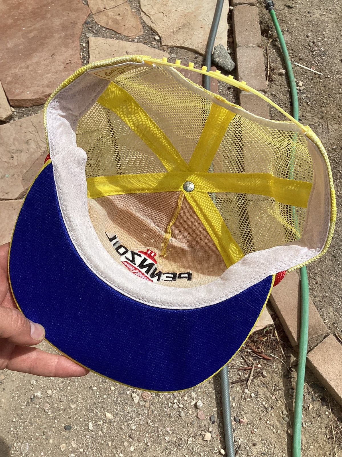 Other × Vintage Vtg 90s Pennzoil premium 50:1 NWOT snapback trucker styl hat Size ONE SIZE - 5 Thumbnail