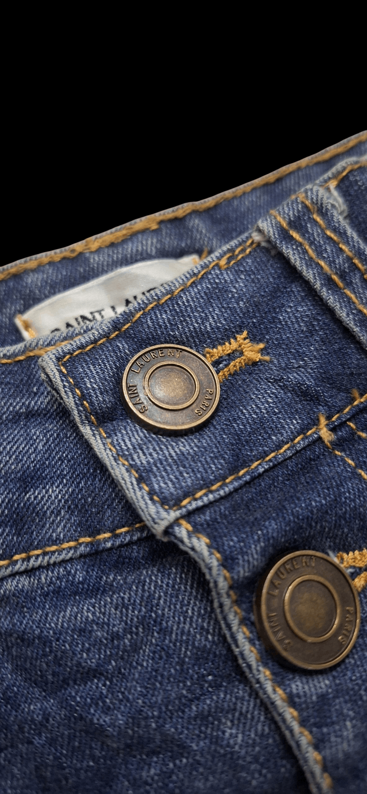 Saint Laurent Paris Saint Laurent High Rise Button Jeans Retro Size 28" / US 6 / IT 42 - 2 Thumbnail