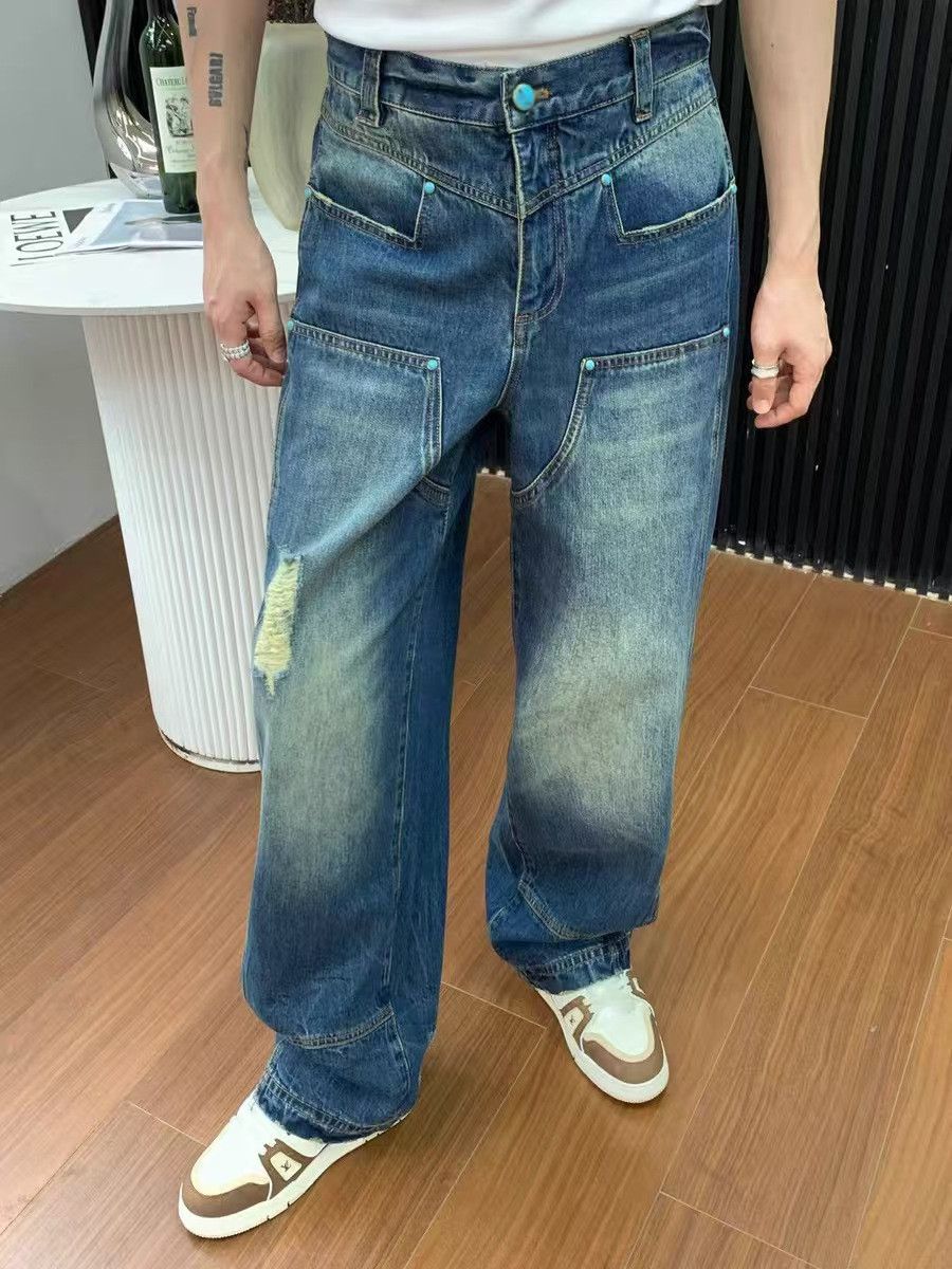 Japanese Brand × Jean Washed-spoiled cargo logging straight-leg jeans Size US 32 / EU 48 - 1 Thumbnail
