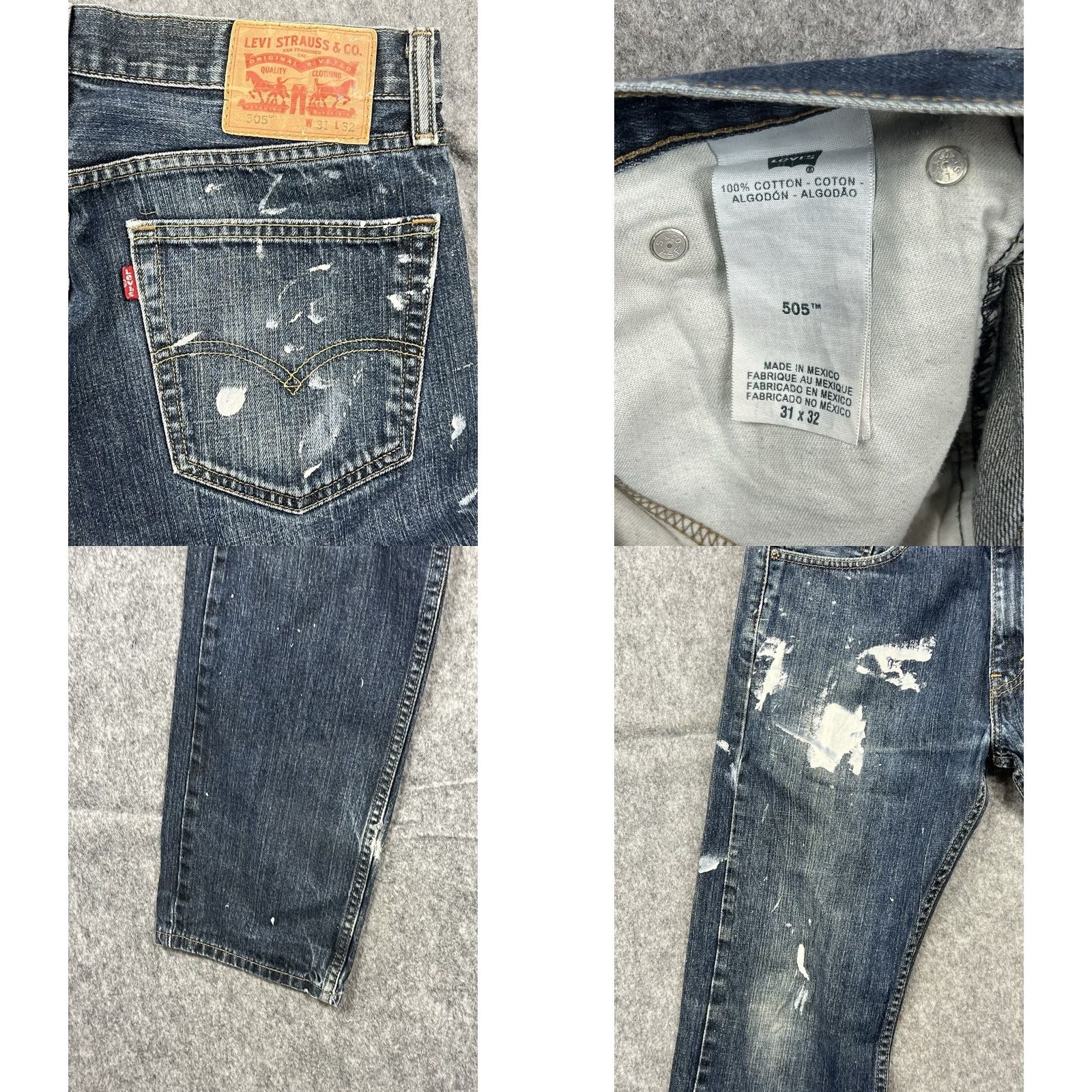 Levi's VINTAGE Levi's 505 Jeans Mens Regular Straight Distressed 31x32 Blue Denim USA 90s Grunge, Workwear, Grunge, USA Mens Size US 31 - 8 Thumbnail