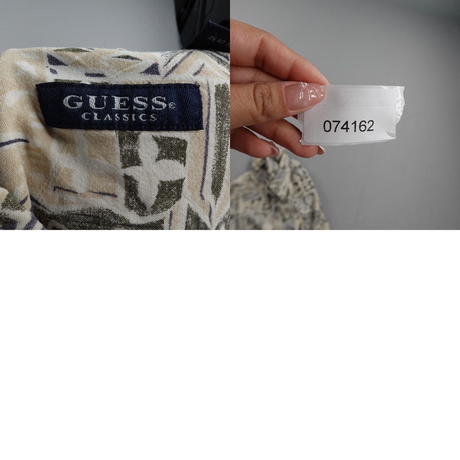 Guess VINTAGE GUESS Shirt Men Large Tan Abstract Tribal Hawaiian Aloha Linen Blend 90s Beach Casual Button-Up Short Sleeve Gecko Beige Mens Size US L / EU 52-54 / 3 - 8 Thumbnail