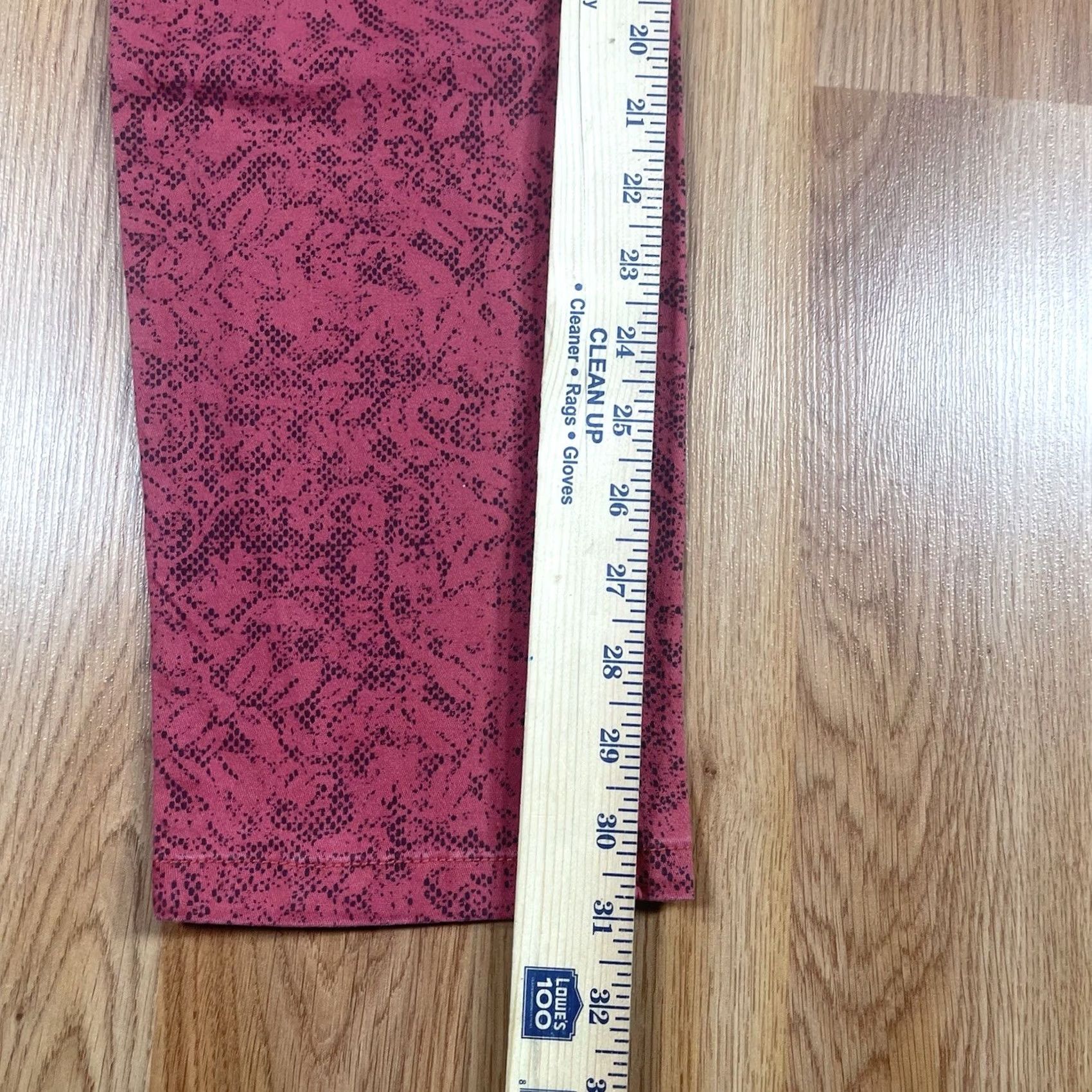 Mossimo Mossimo Womens Chino Pants 17 Skinny Stretch Lower Waist Straight Hip Red Cotton Spandex Regular 31in Inseam Small Details: Zipper Belt Loops Pockets Size 38" / US 16 / IT 52 - 6 Thumbnail