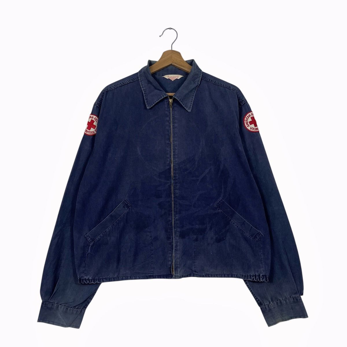 Champion Vtg 50/60s Champion Running Man Disaster Service Jacket Size US L / EU 52-54 / 3 - 1 Thumbnail