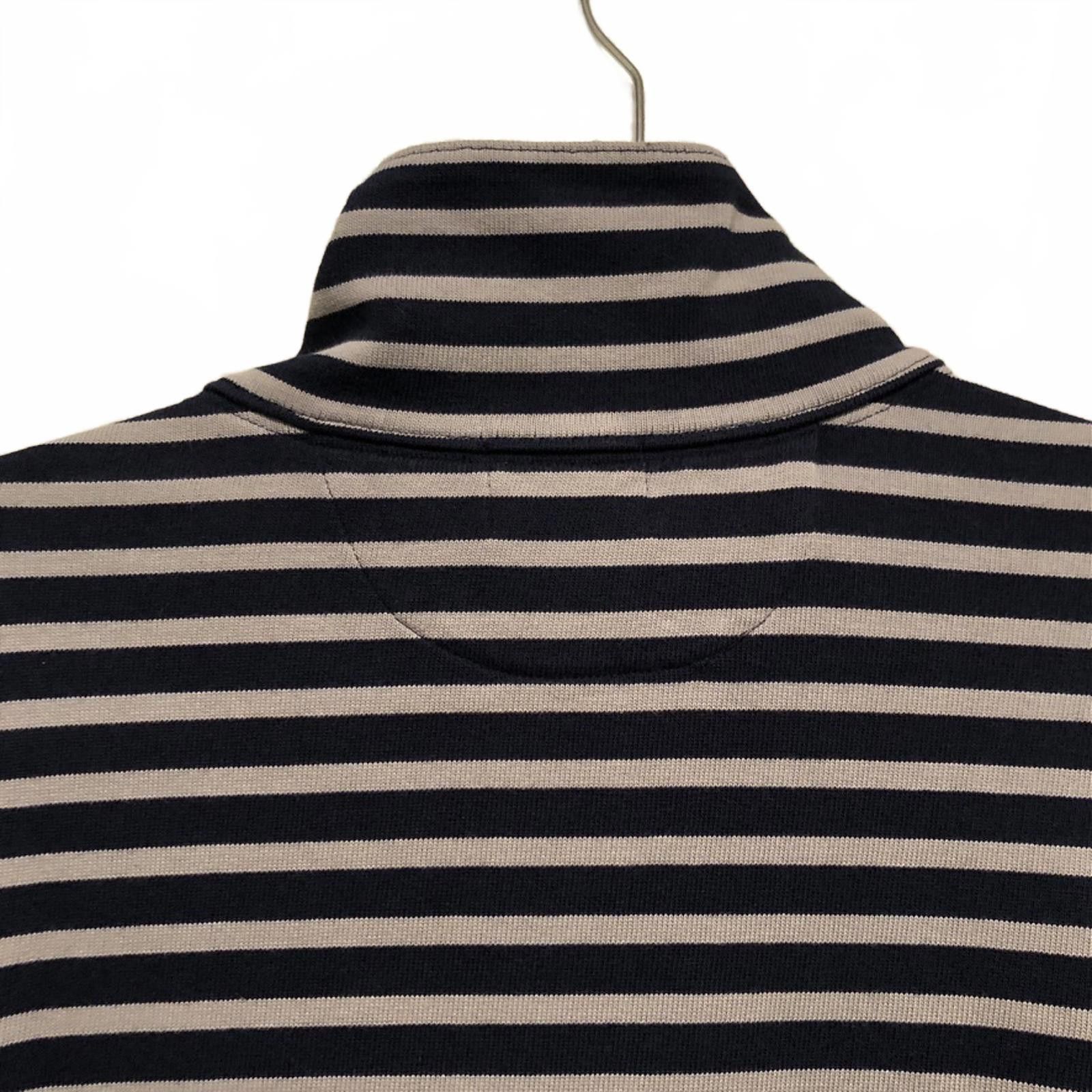 J.Crew J.Crew Men's XL Striped Quarter-Zip Navy Blue Gray Cotton Size US XL / EU 56 / 4 - 3 Thumbnail