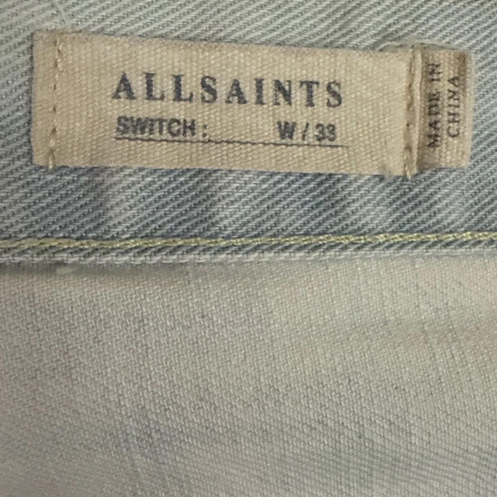 Allsaints AllSaints Switch Denim Shorts Men 33 Bleached Blue Slim Fit Size US 33 - 2 Thumbnail