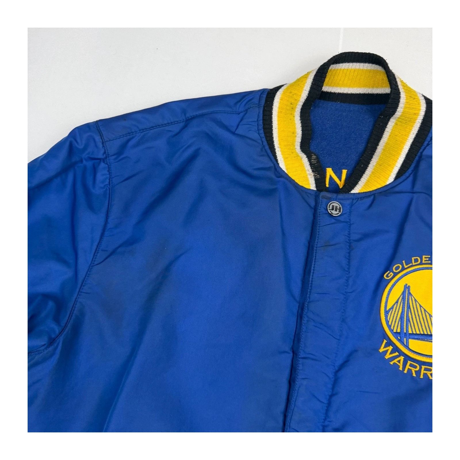 Vintage Golden State Warriors JH Design Reversible Jacket Blue Wool Size US L / EU 52-54 / 3 - 4 Thumbnail