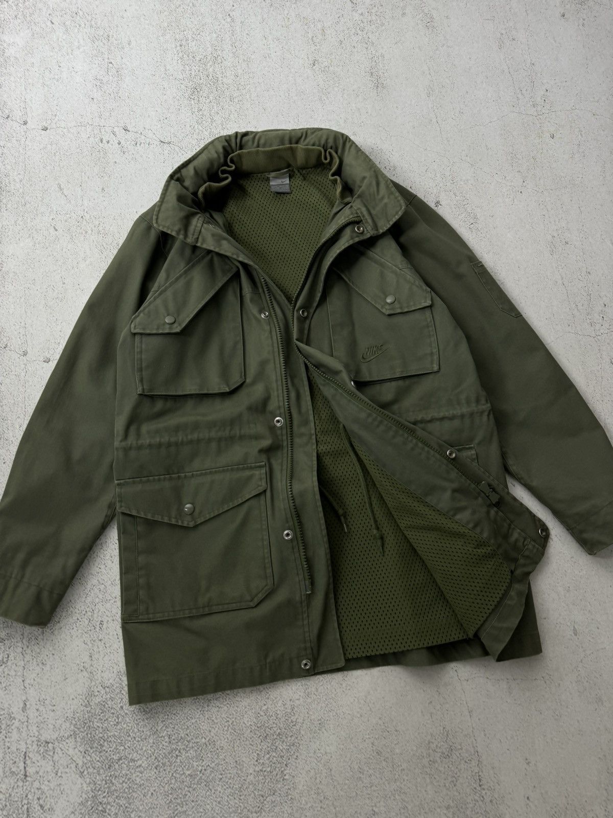 Nike × Vintage Nike Vintage Military Khaki Jacket Size US M / EU 48-50 / 2 - 10 Thumbnail