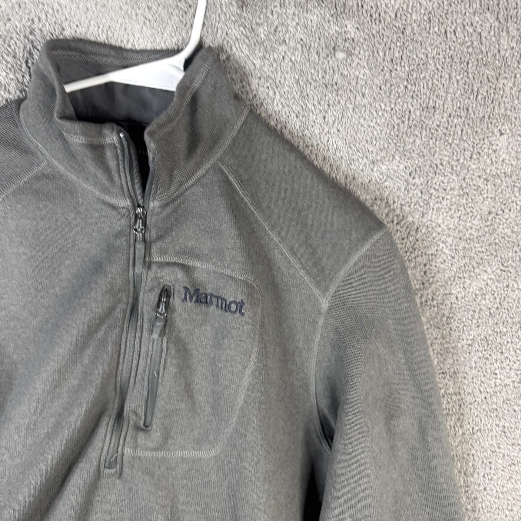 Marmot Marmot Mens Large Gray 1/4 Zip Fleece Pullover Mock Neck Chest Pocket Outdoor Hiking Shirt Size US L / EU 52-54 / 3 - 4 Thumbnail