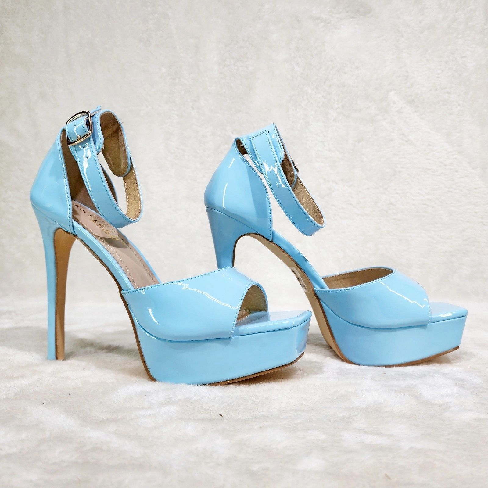 Other Jessica Baby Blue Patent Platform Stiletto High Heels Shoes Size US 6.5 / IT 36.5 - 5 Thumbnail