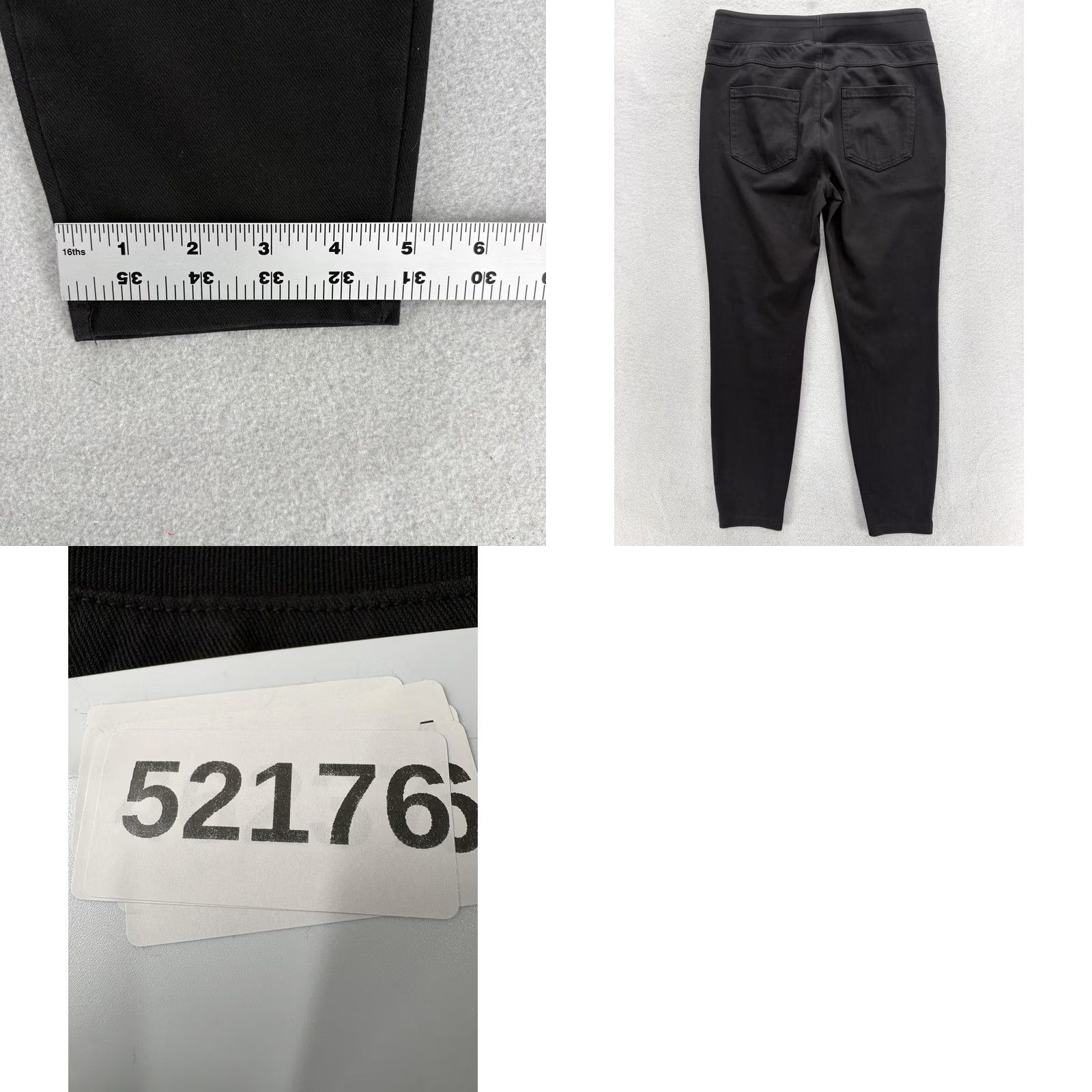 Vintage HALARA Leggings Womens L Black High Rise Twill Jegging Pockets NWT Size 36" / US 14 / IT 50 - 8 Thumbnail