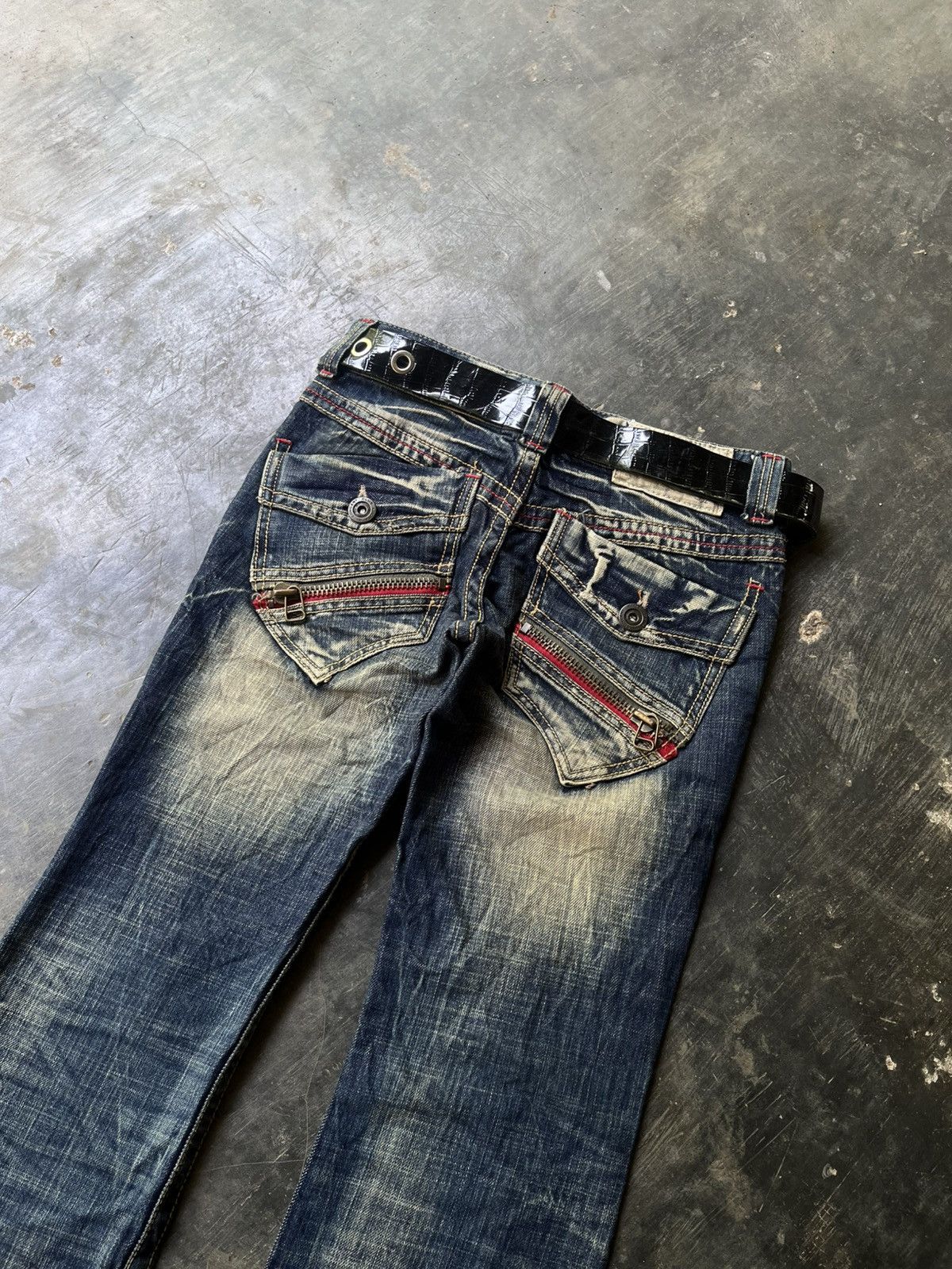 14th Addiction 💀Y2k Washet Lolita Flared Jeans💀 Size 28" / US 6 / IT 42 - 8 Thumbnail
