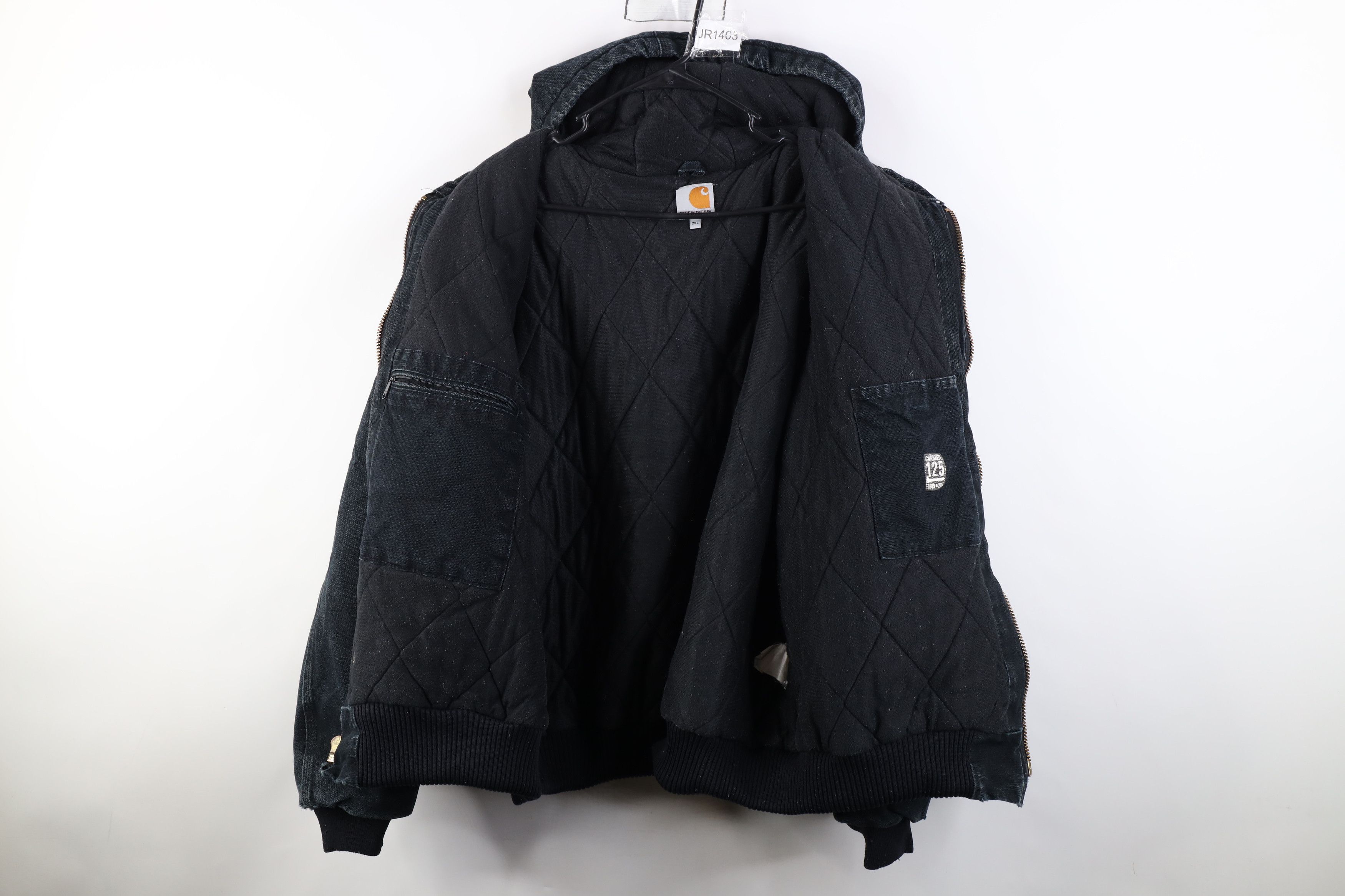Carhartt Vintage Y2K Carhartt Quilted Canvas Hooded Jacket Black USA Size US XXL / EU 58 / 5 - 11 Thumbnail