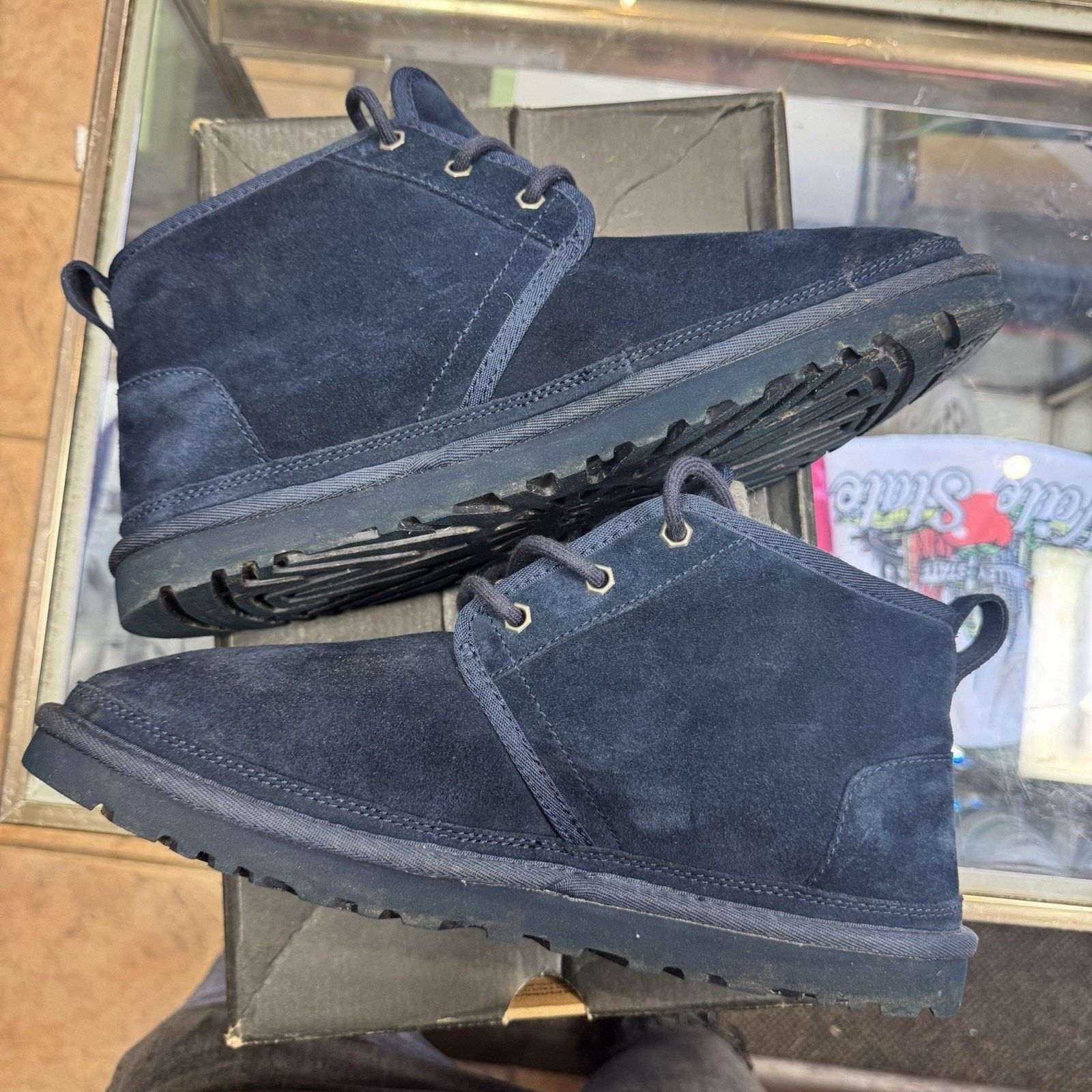 Ugg Ugg Neumel Mens Size 11 Blue Suede Fur Lined Ankle Chukka Size US 11 / EU 44 - 6 Thumbnail