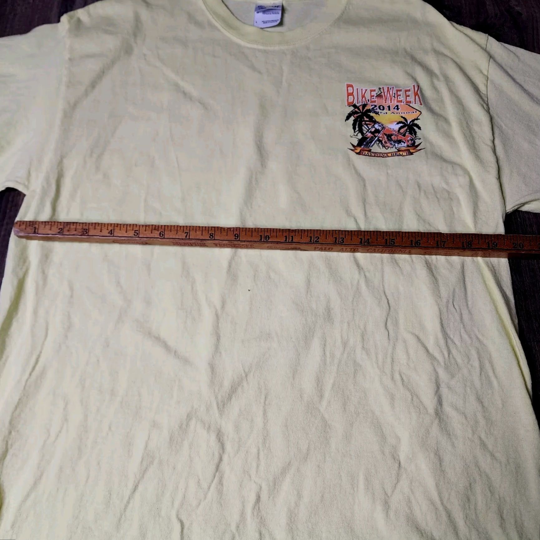 Gildan Mens L T Shirt Bike Week Daytona Beach 2014 Motorcycle Double Sided Size US L / EU 52-54 / 3 - 2 Thumbnail