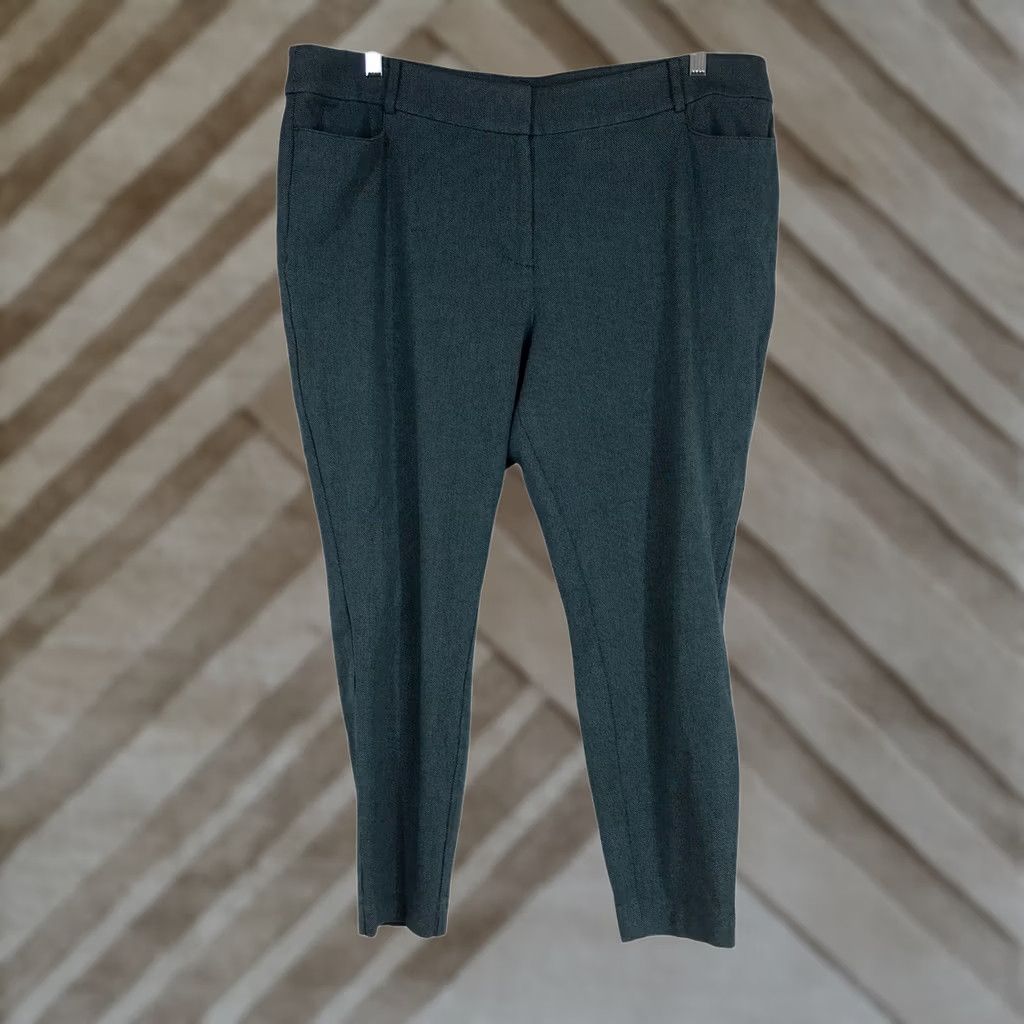 Loft LOFT PLUS WOMEN'S 18 BLUE SKINNY COTTON BLEND PANTS Size 40" / US 18 - 1 Thumbnail