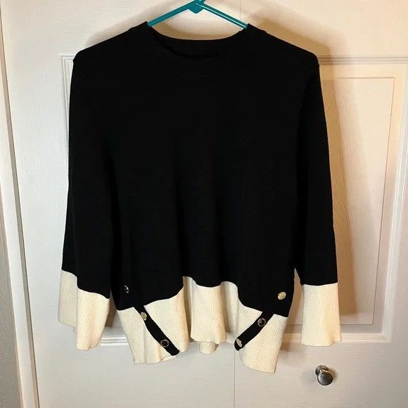 Andrew Marc Black and White Sweater by Marc New York Andrew Marc L Size L / US 10 / IT 46 - 5 Thumbnail