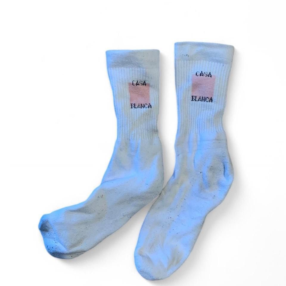 Casablanca Casablanca Sport Socks Pink Square Logo Size 30 - 2 Thumbnail