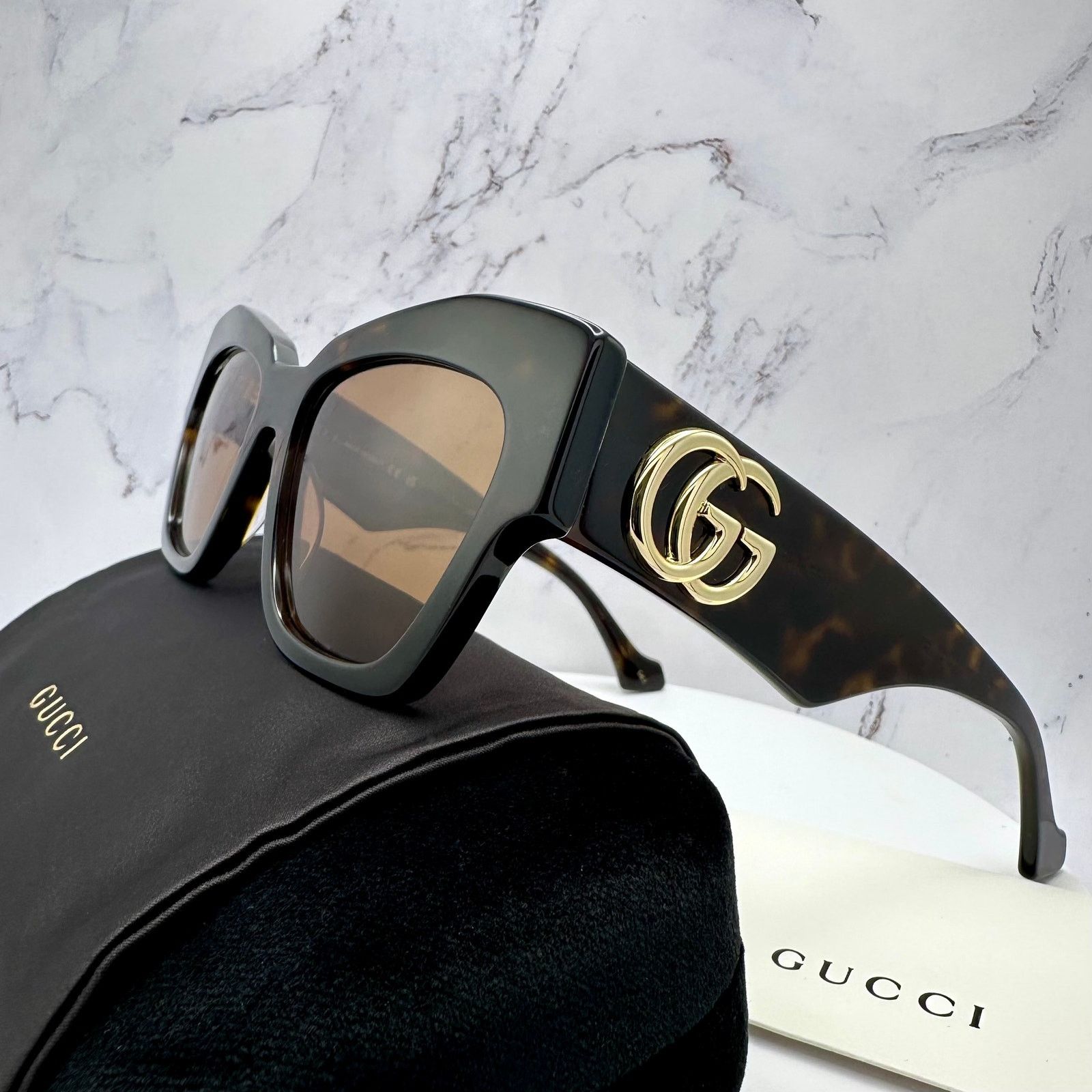 Gucci New Gucci Sunglasses Brown Size ONE SIZE - 3 Thumbnail