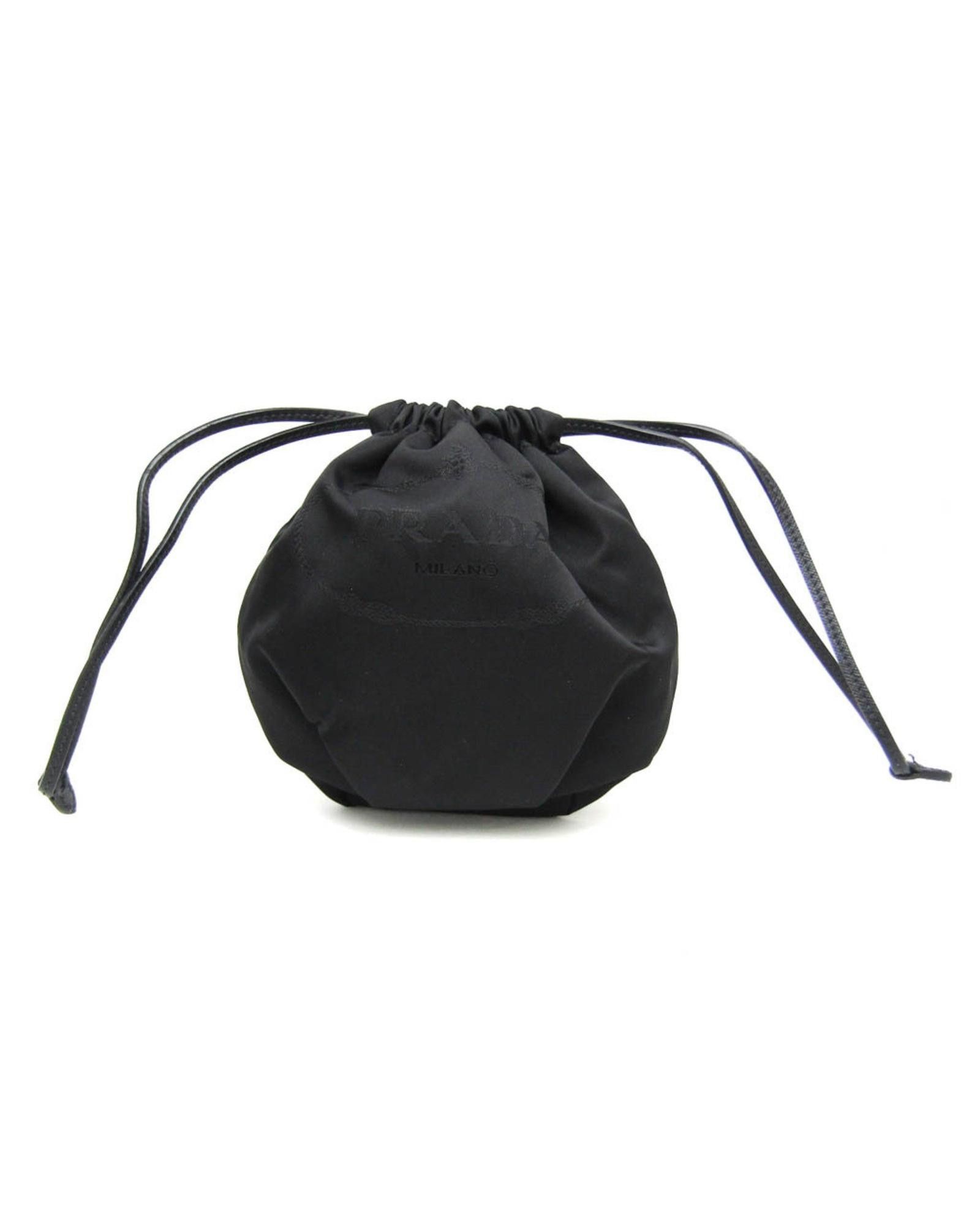 image of Prada Black Synthetic Clutch, Women's