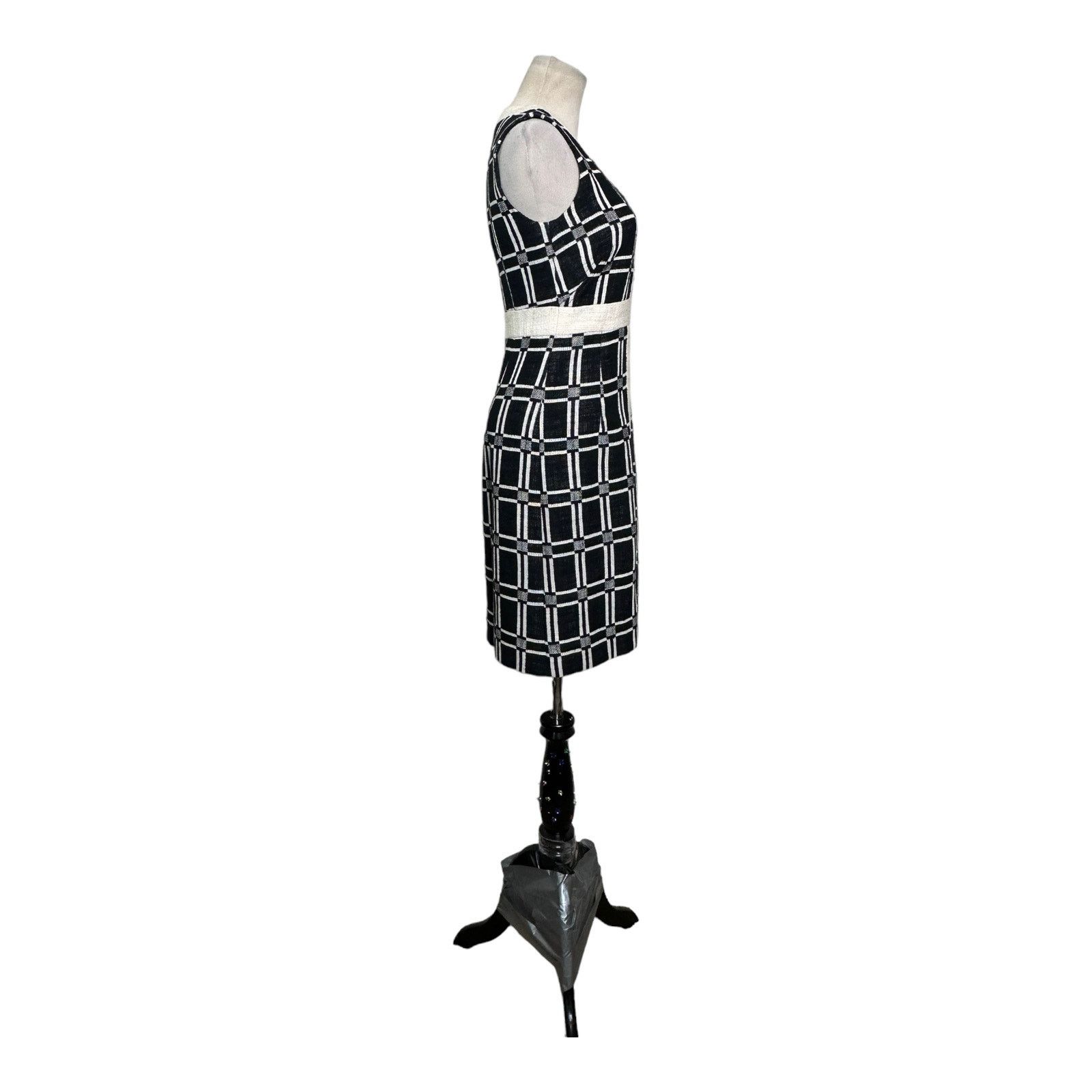 MILLY Milly black cream canvas party sheath dress size 0 Size XS / US 0-2 / IT 36-38 - 14 Thumbnail