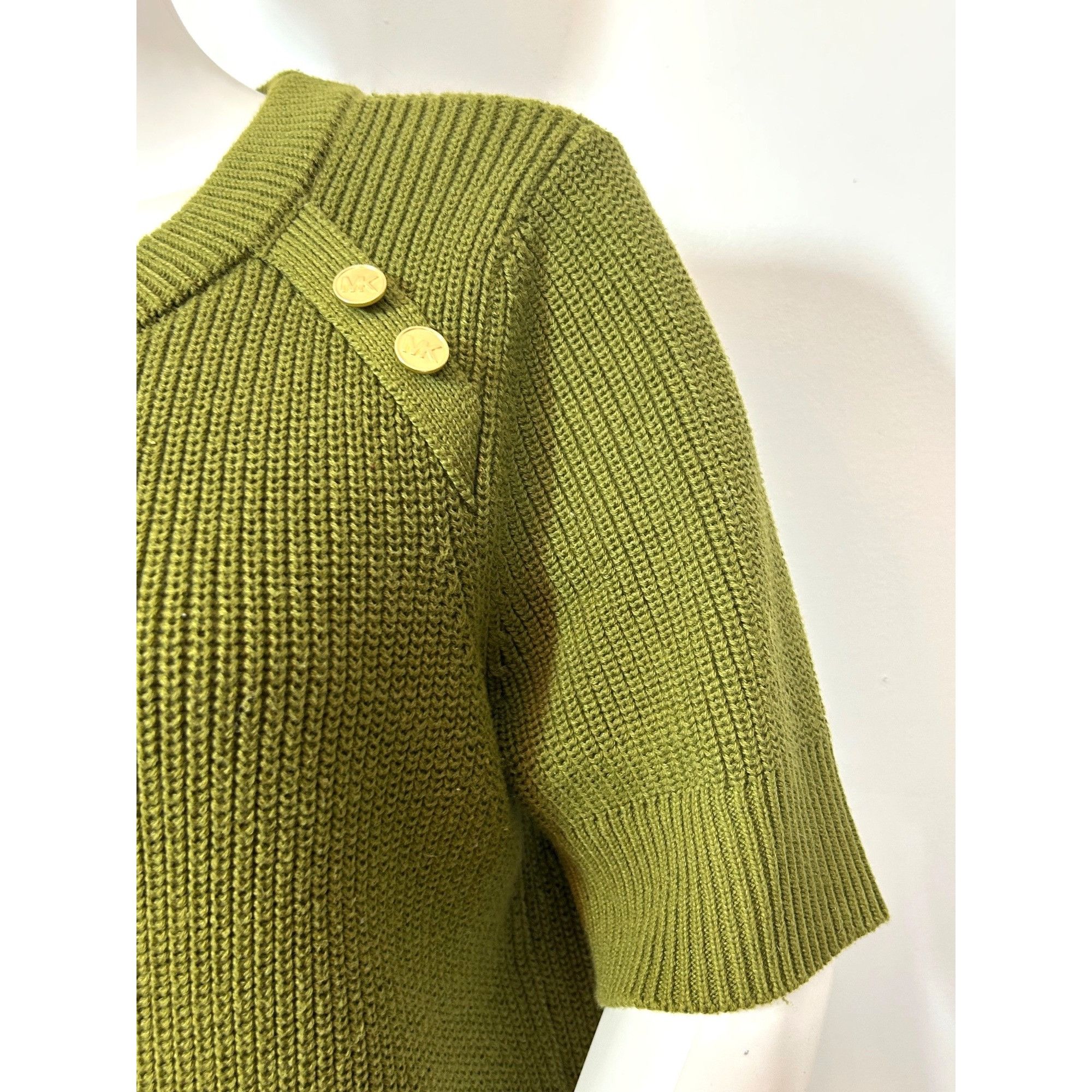 Michael Kors Michael Kors Green Sweater L Short Sleeve Crewneck Ribbed Go Size L / US 10 / IT 46 - 9 Thumbnail