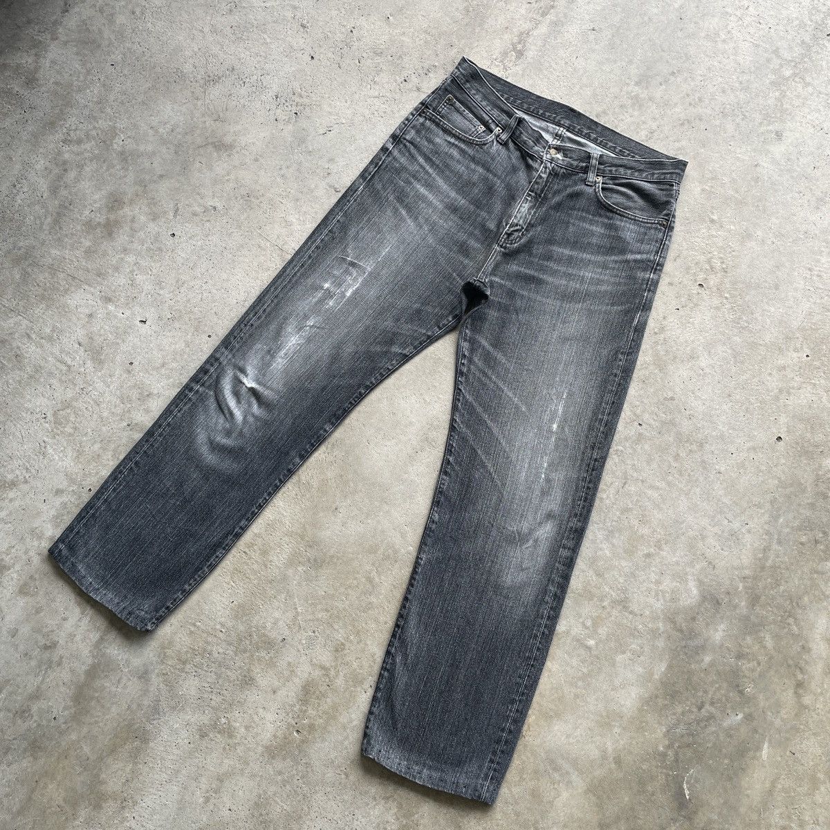 Japanese Brand × Jean × Vintage Vintage Japanese Black Faded Denim Jeans Pants W33x30.5 Size US 33 - 2 Thumbnail