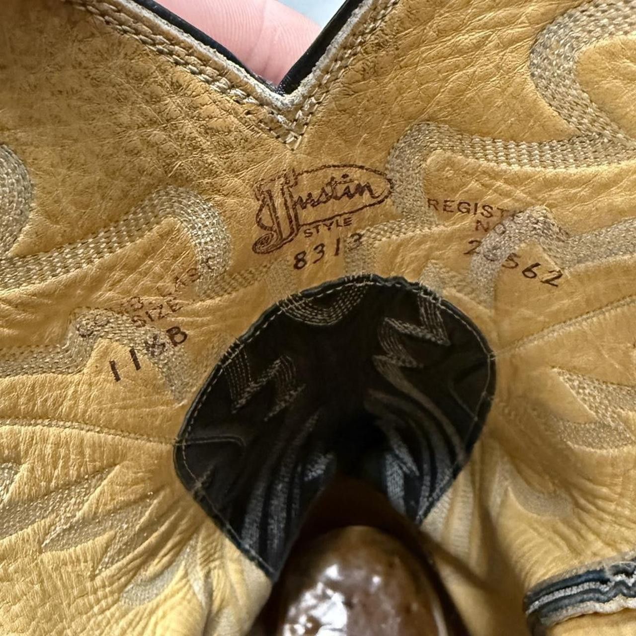 Justin Boots Justin Boots Lizard Skin Black Leather 11 1/2 B Style 8313 Size US 11.5 / EU 44-45 - 4 Thumbnail