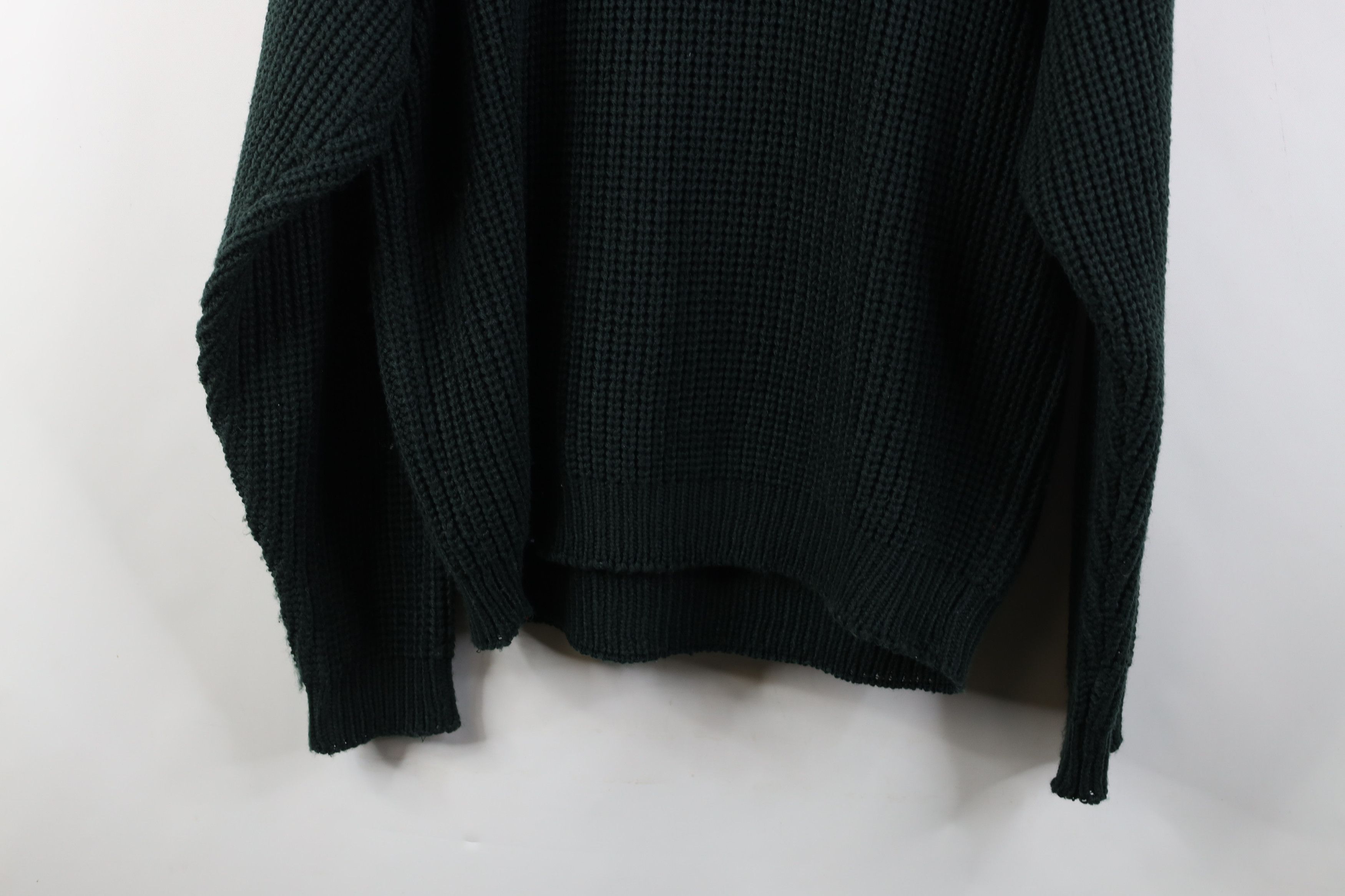 Vintage Vintage 90s Streetwear Ribbed Knit Sweater Dark Green Size US L / EU 52-54 / 3 - 10 Thumbnail