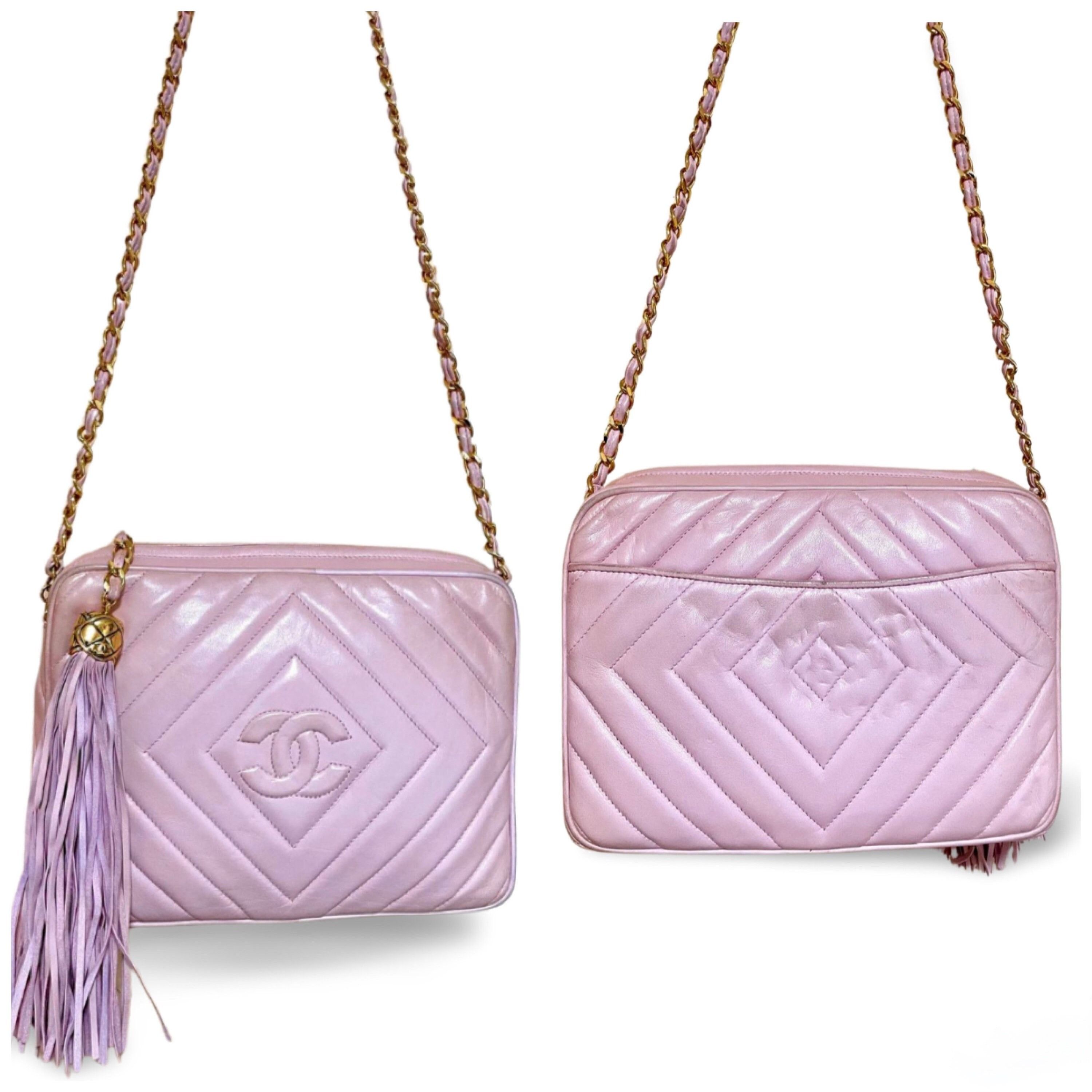 Chanel Vintage CHANEL milky pink shoulder bag, camera bag with CC Size ONE SIZE - 3 Thumbnail