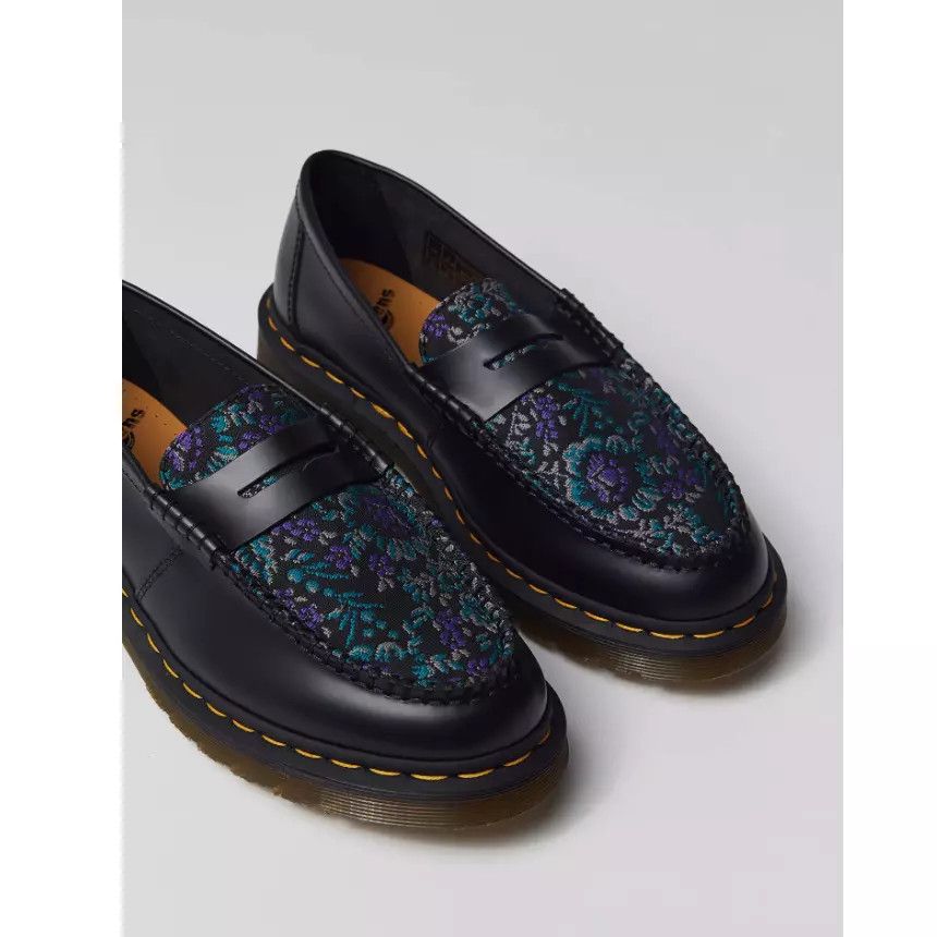Dr. Martens DR. MARTENS PENTON FLORAL JACQUARD LEATHER PENNY LOAFERS Size US 7 / EU 40 - 2 Thumbnail