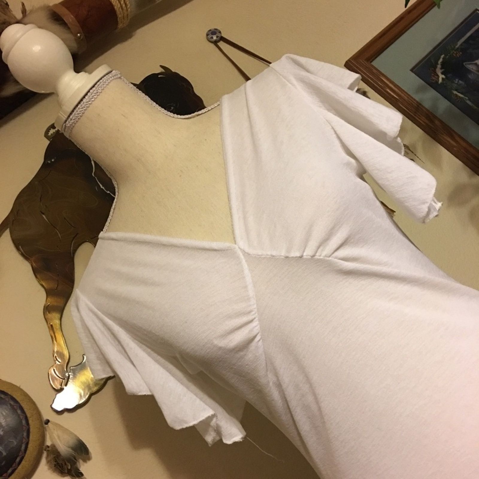 Designer Lele brand flutter sleeve sheer top white M Size M / US 6-8 / IT 42-44 - 2 Thumbnail