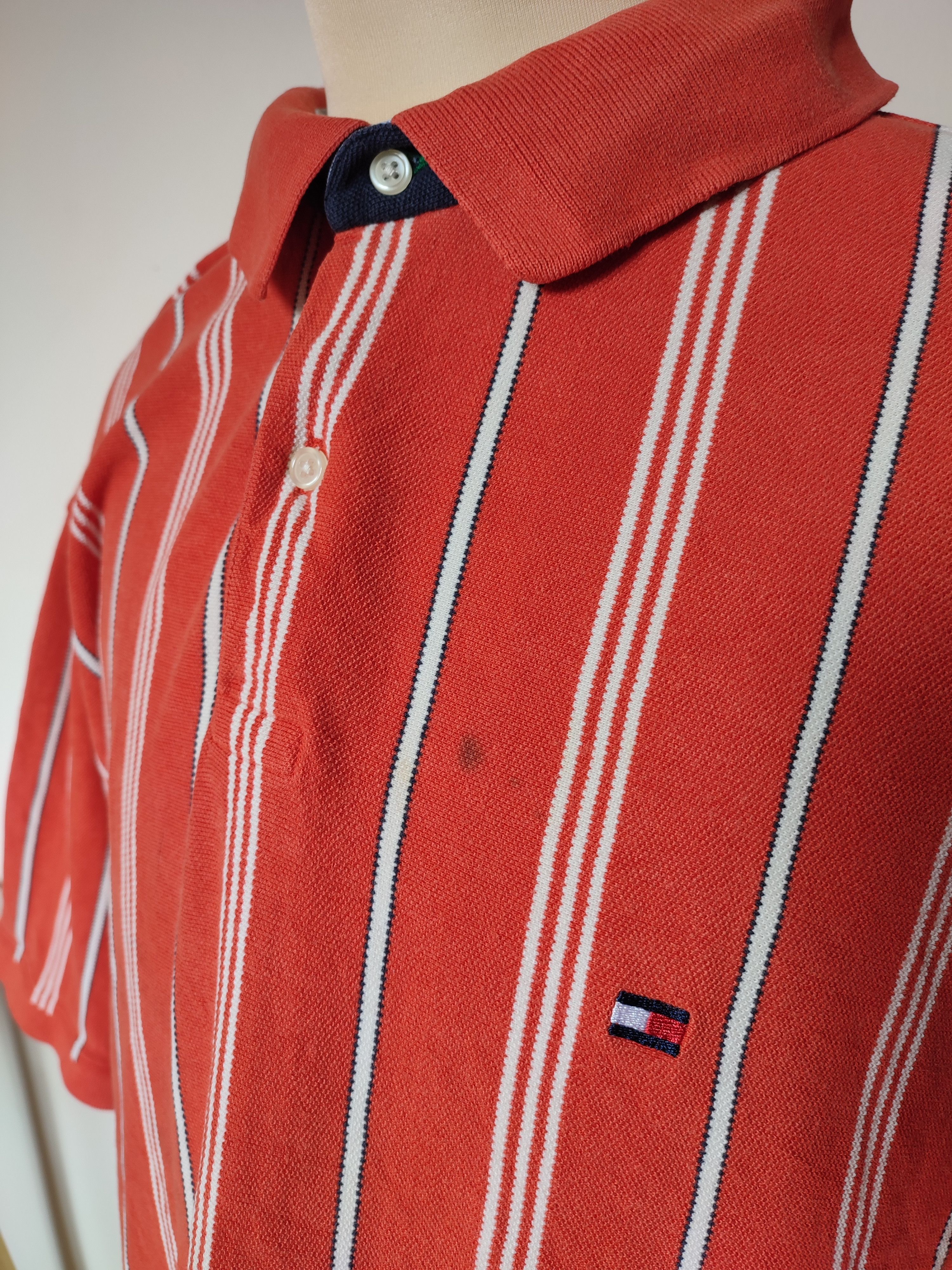 Tommy Hilfiger 💥Y2K💥 Tommy Hilfiger Stripe Polo Shirt Size US XXL / EU 58 / 5 - 2 Thumbnail