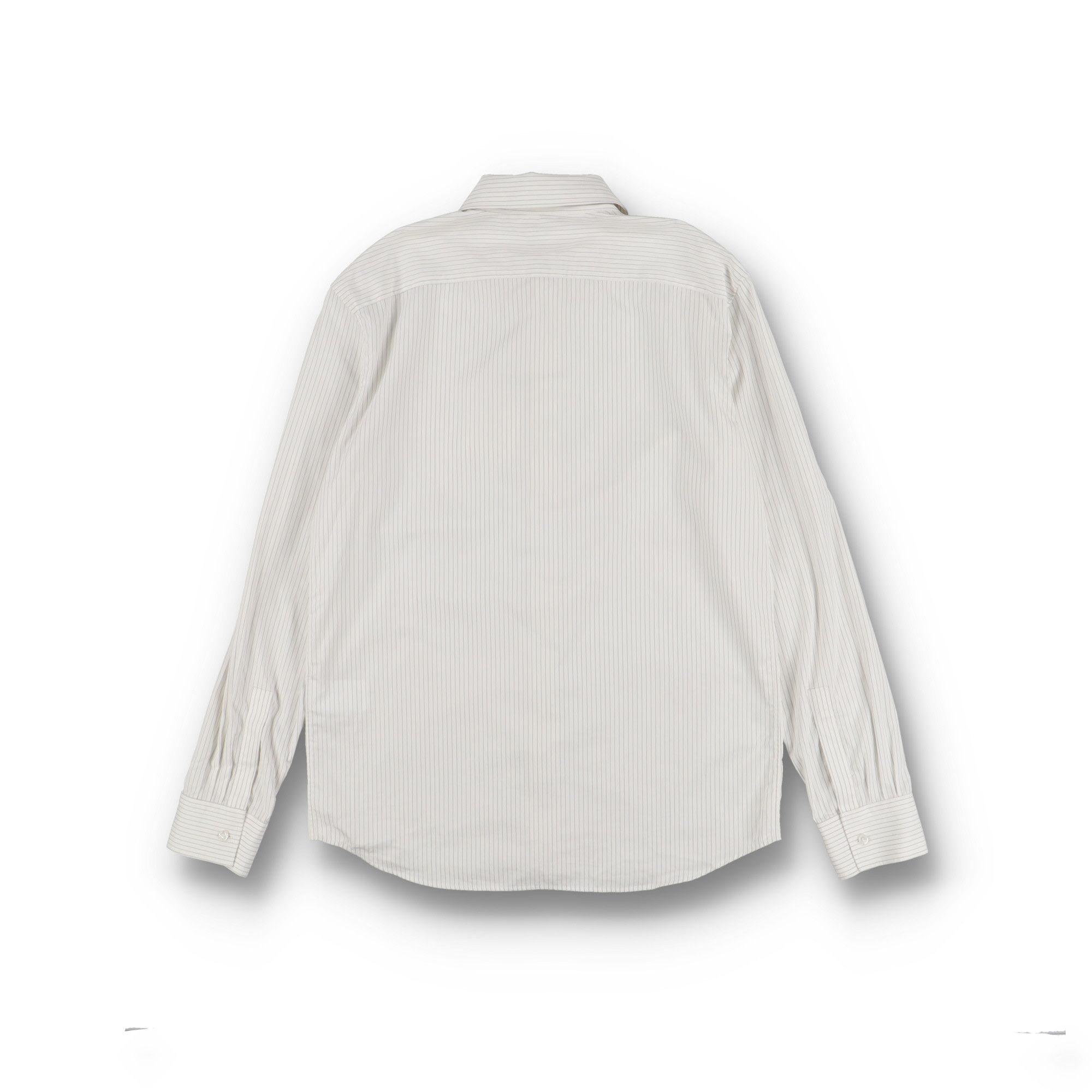 Bottega Veneta White Pinstripe Embroidered Logo Shirt Size US M / EU 48-50 / 2 - 10 Thumbnail