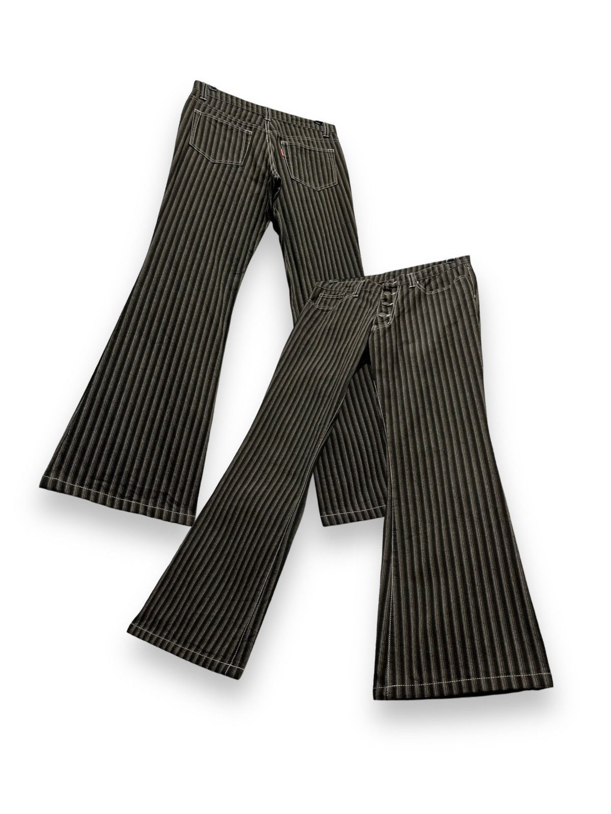 00s TORNADO MART Stripe Flare Pants FYE FLARE🔥VINTAGE TORNADO
