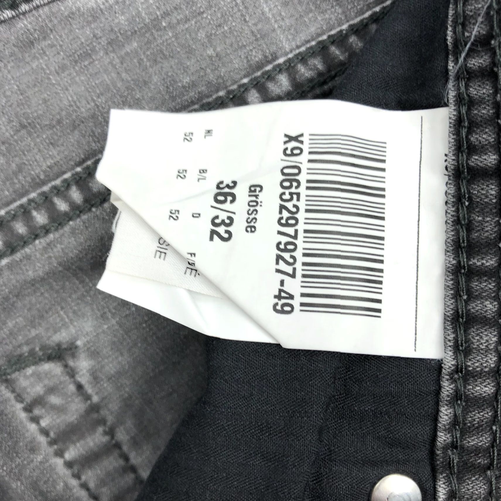 Denime GARDEUR Jeans Men's Black Denim Straight Size 36x32 Mid-Rise Dark Wash Stretch 5-Pocket Size US 36 / EU 52 - 6 Thumbnail