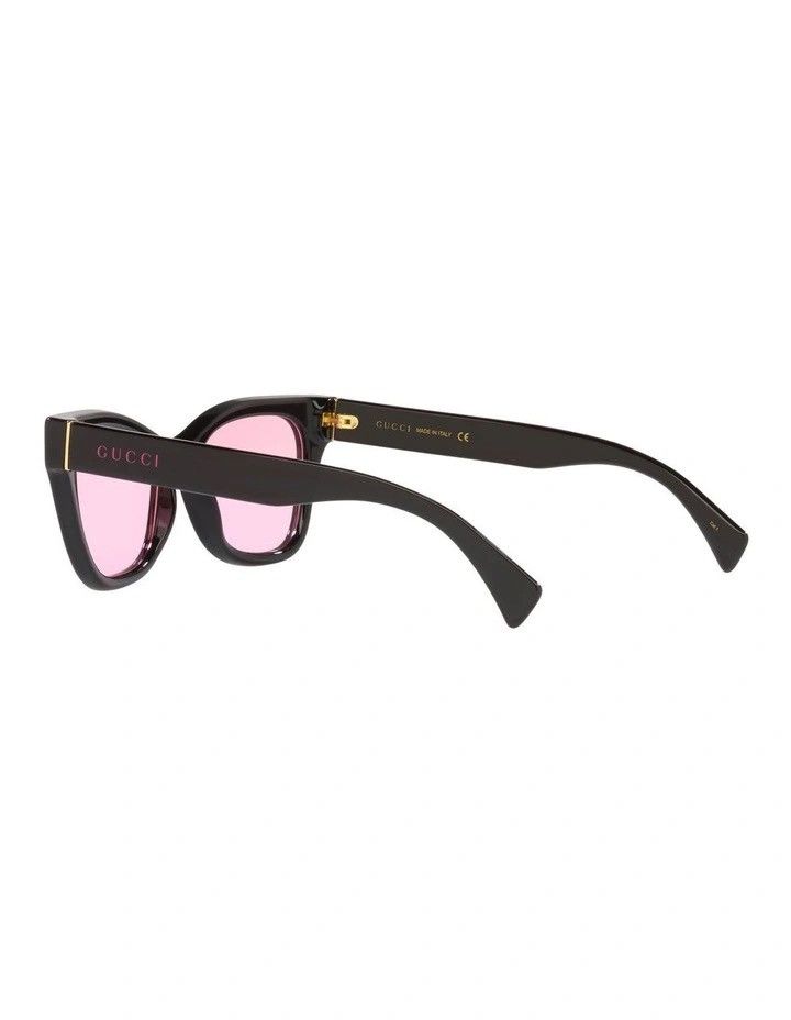 Gucci New Gucci GG1133S 003 Black Frame with Pink Lenses & Logo Size ONE SIZE - 5 Thumbnail