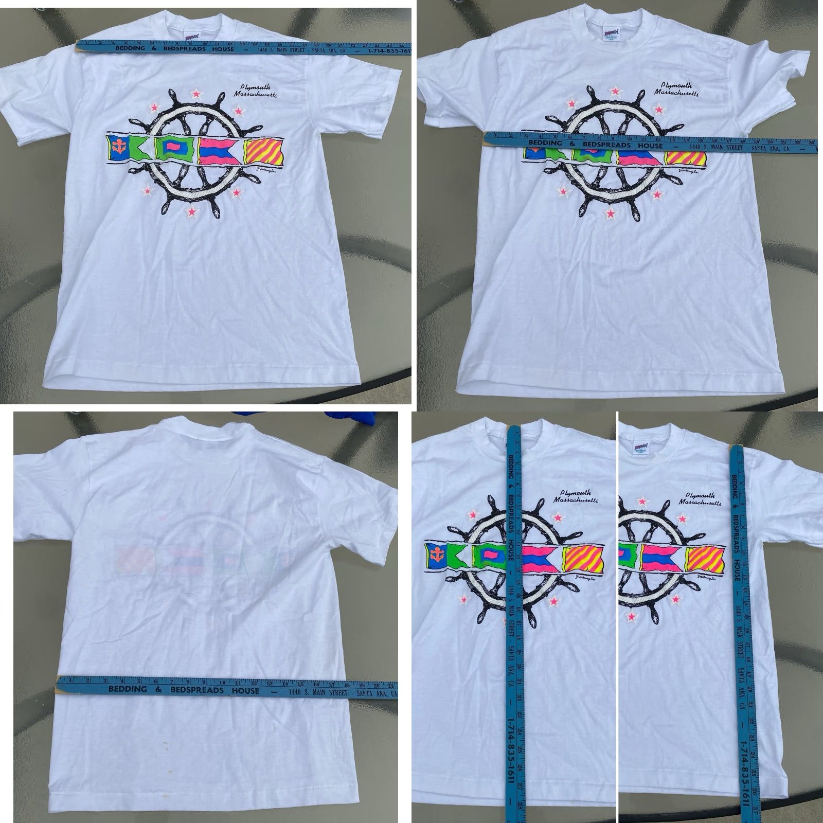 Nautica VINTAGE Bravo By Breakaway Inc T-Shirt Nautical White L Mens Plymouth Massachusetts Neon Graphics Tee Shirt Size US L / EU 52-54 / 3 - 11 Thumbnail