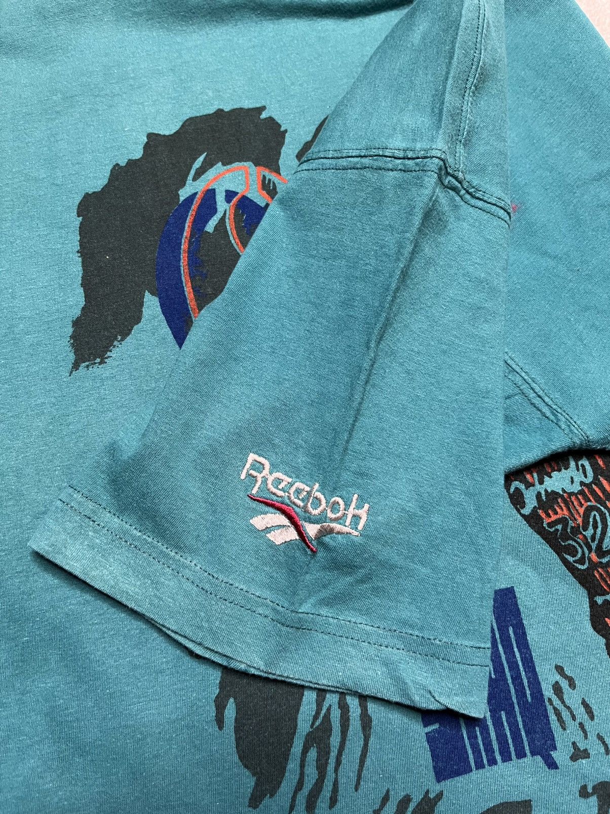 Reebok Vintage Turquoise T-Shirt Basketball Print Reebok Shao Shaq Size US M / EU 48-50 / 2 - 5 Thumbnail